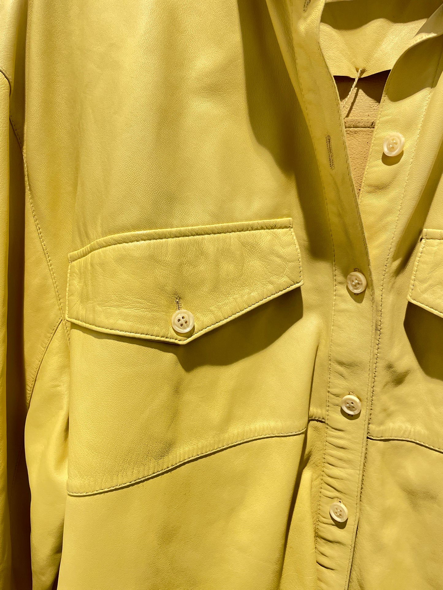 MDK Munderingskompagniet Oversized Leather Shirt – Mustard Yellow - 40