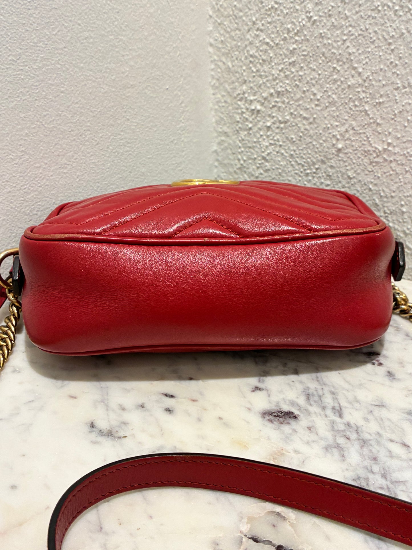 Gucci Mini Marmont Bag - Red Leather & Gold Hardware