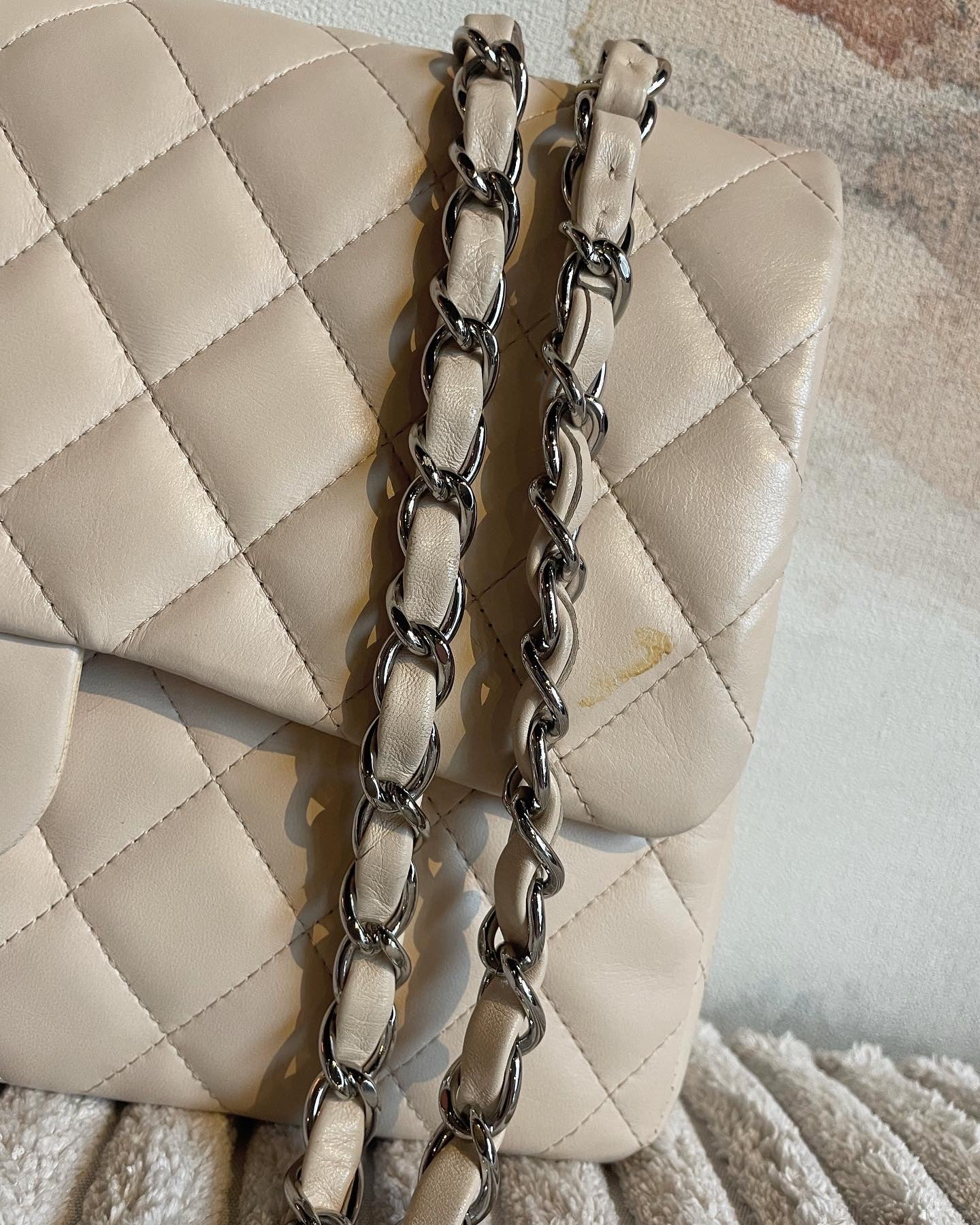 Chanel classic flap bag - Jumbo - Lammeskind