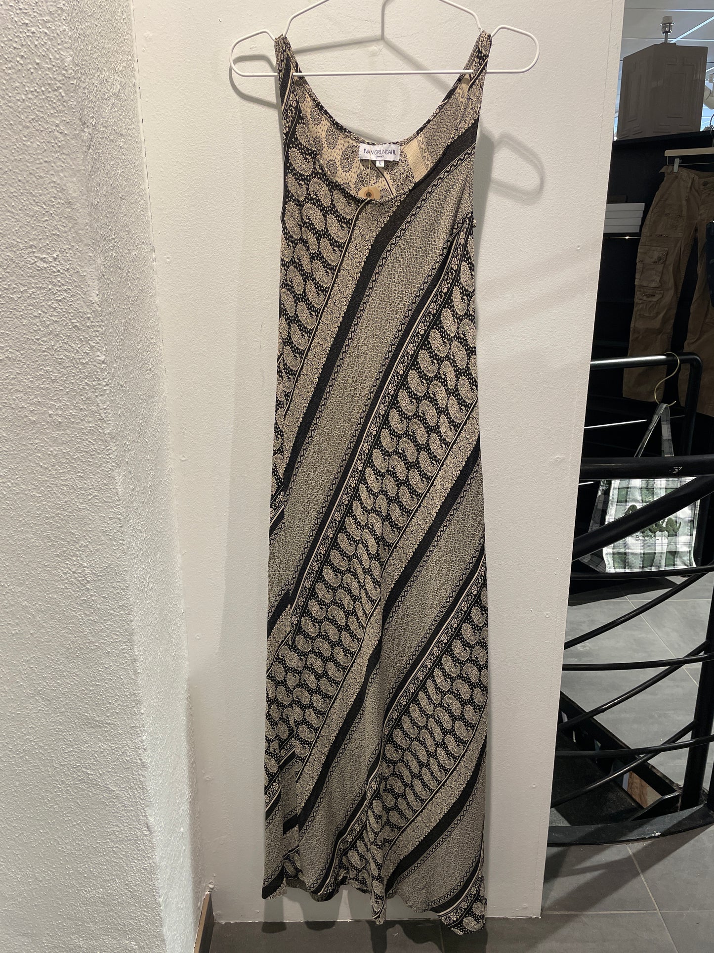 Ivan Grundahl Dress - Black & Ecru Paisley - Size L