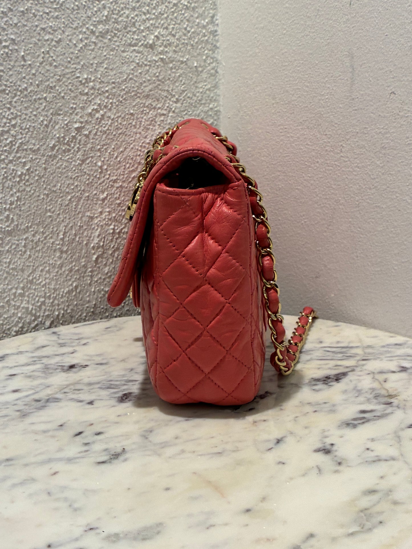 Chanel Charm Single Flap – Pink Leather & Gold Hardware (Kopi)