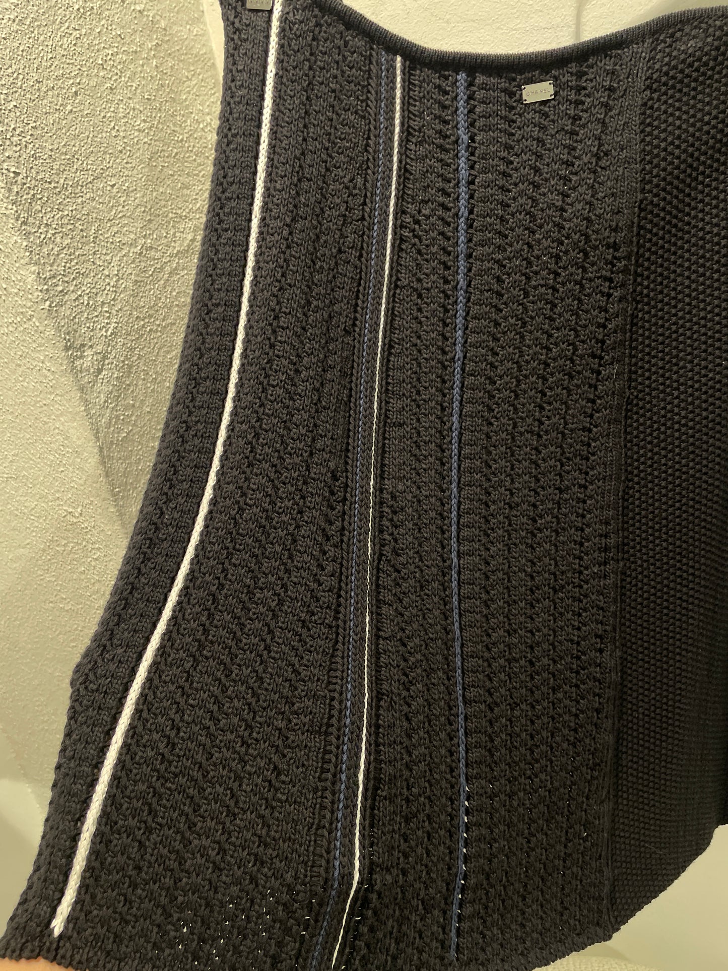 Chanel Skirt – Knitted Cashmere & Cotton in Navy - EU 38