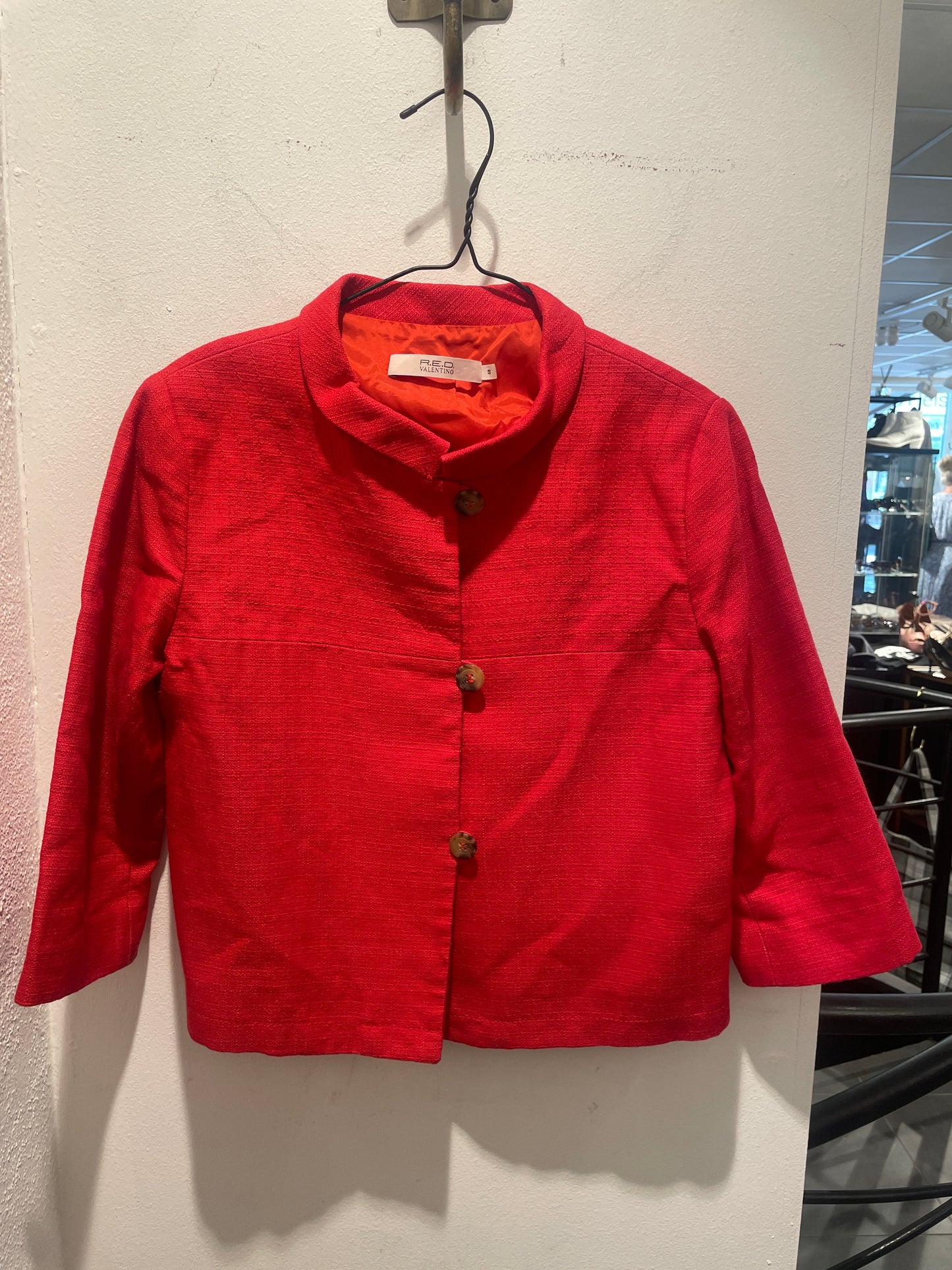 R.E.D Valentino jacket – Red cropped jacket with unique texture - IT48 / EU42/44