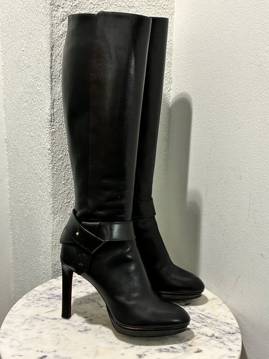 Louis Vuitton Knee-High Boots – Black Smooth Leather - EU 39