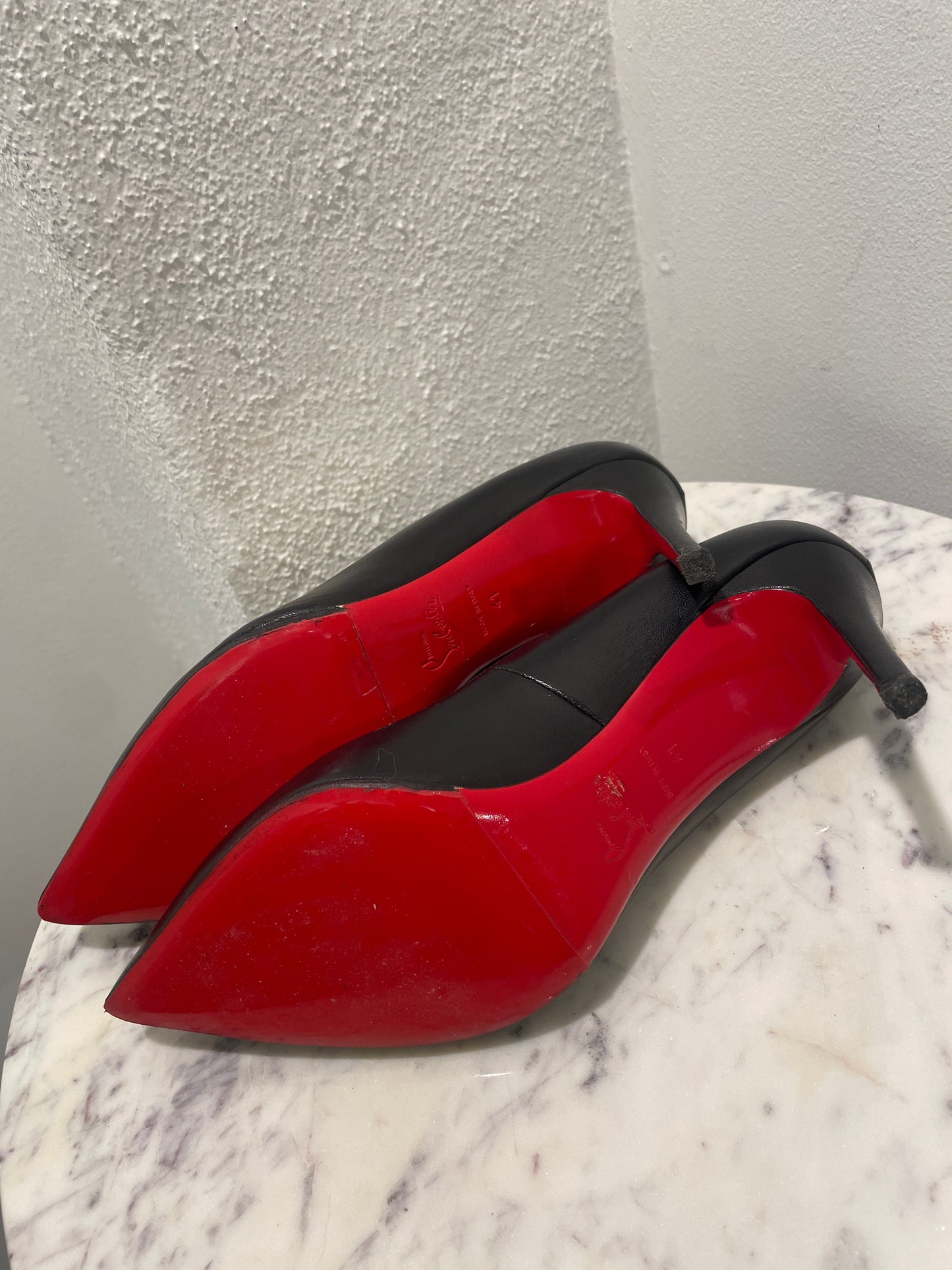 Christian Louboutin Pigalle 85 Black Leather Pumps  – 41