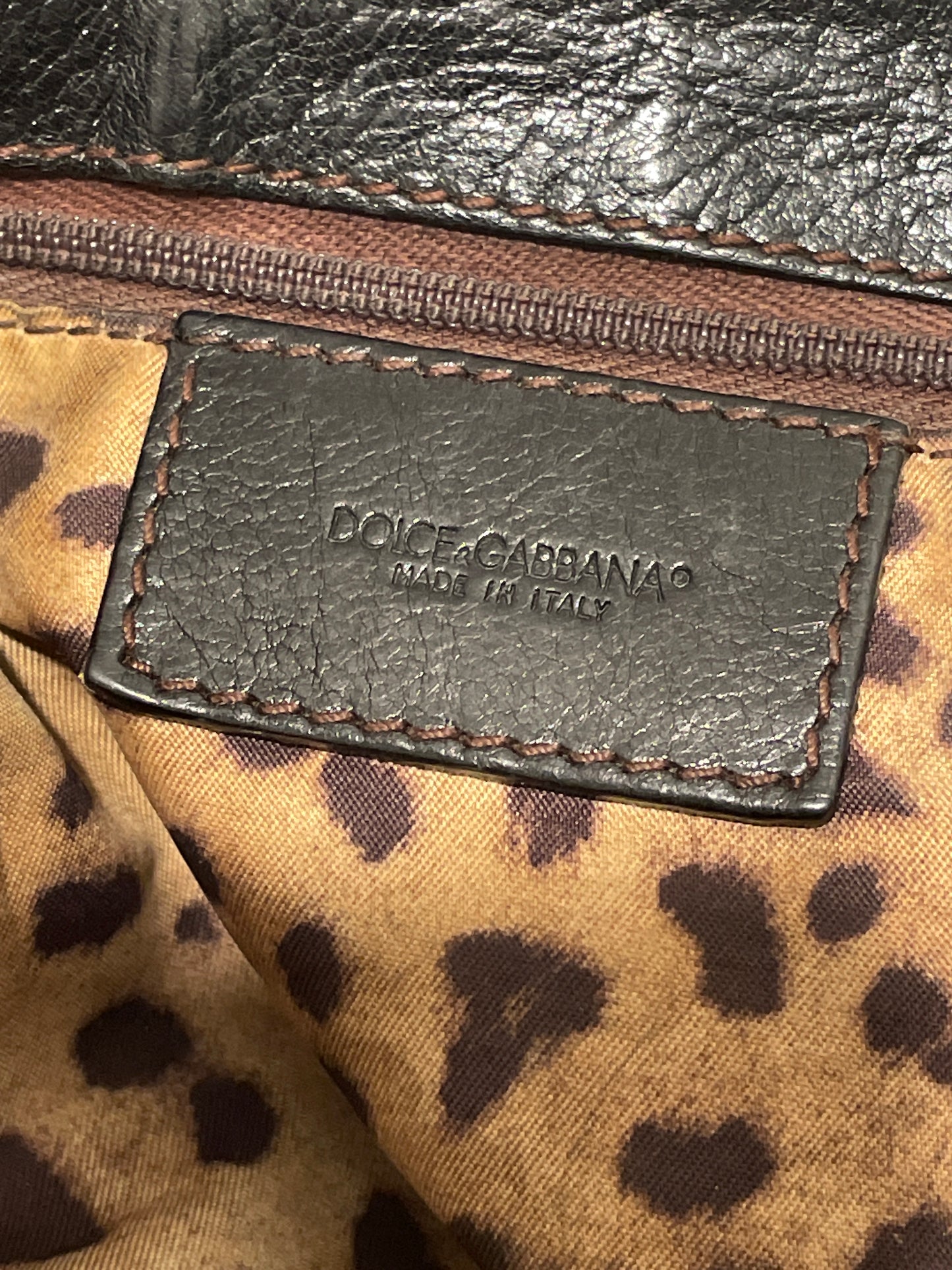 Dolce & Gabbana Vintage Distressed Leather Hobo Bag