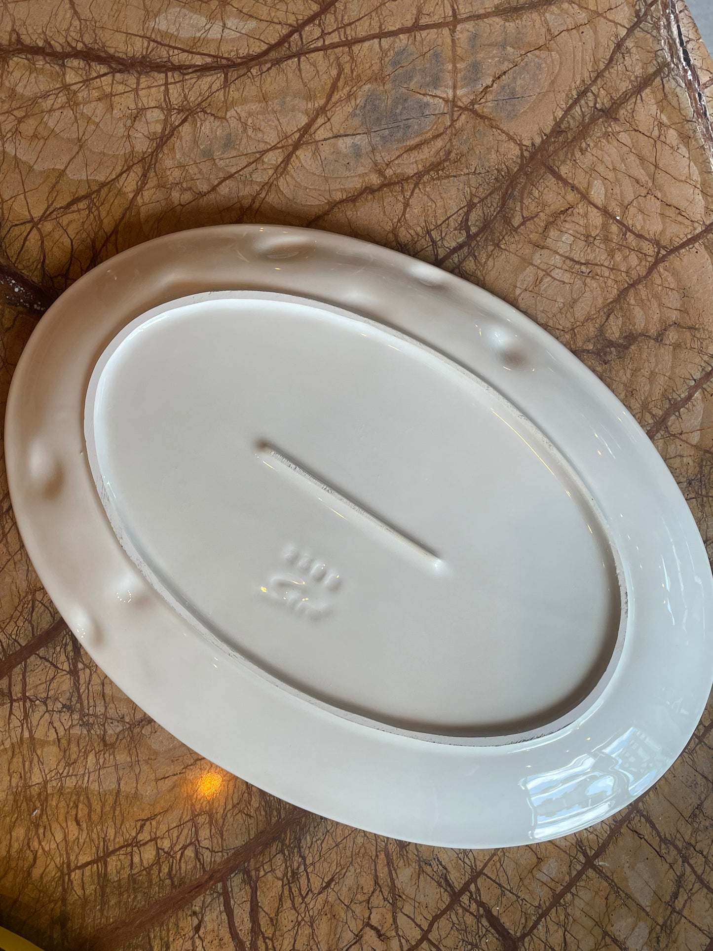 Medium aflangt fad m. olivenranker - Italiensk porcelæn