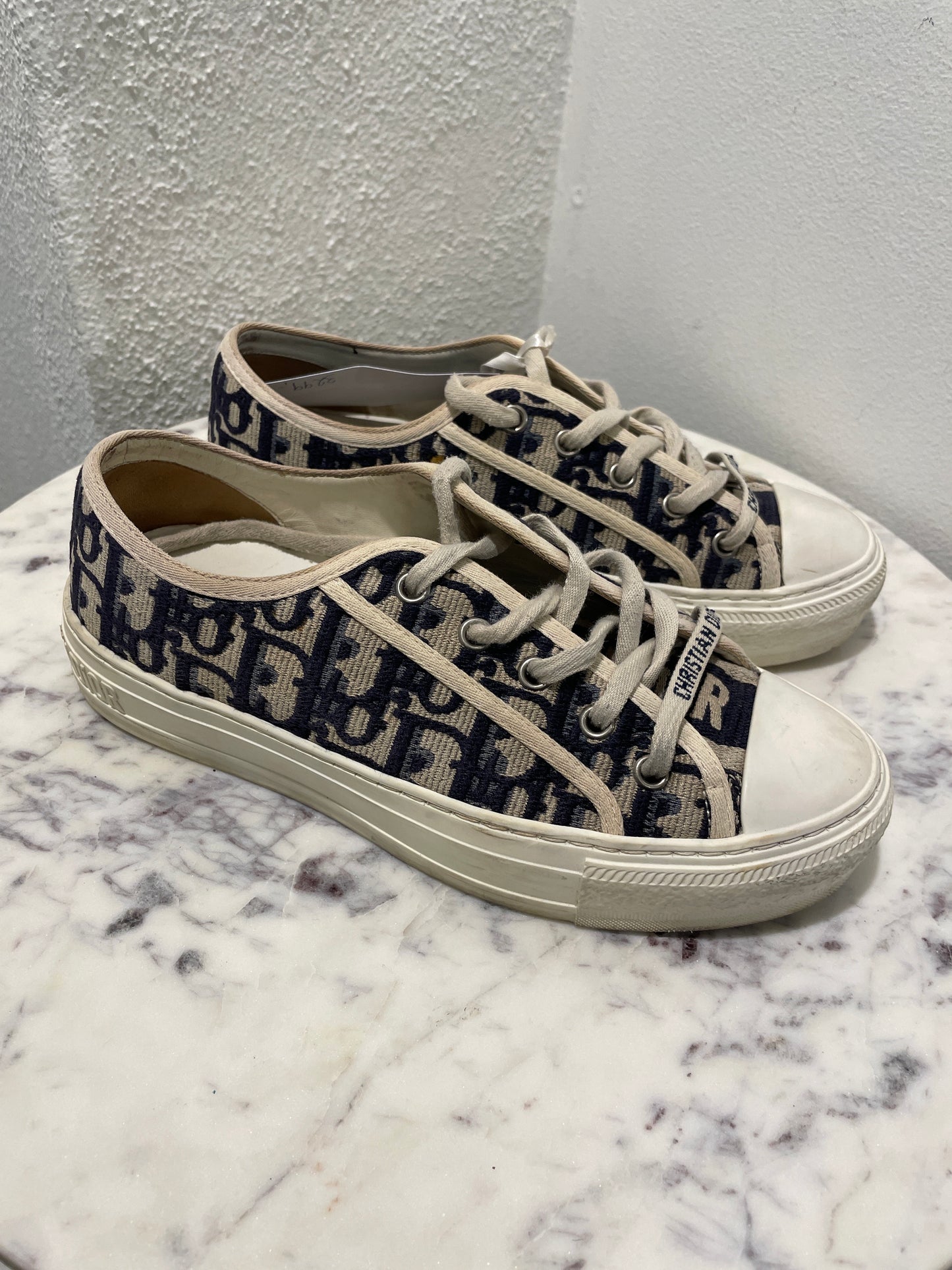 Christian Dior Walk'n'Dior Blue Oblique Embroidered Sneakers  - 36