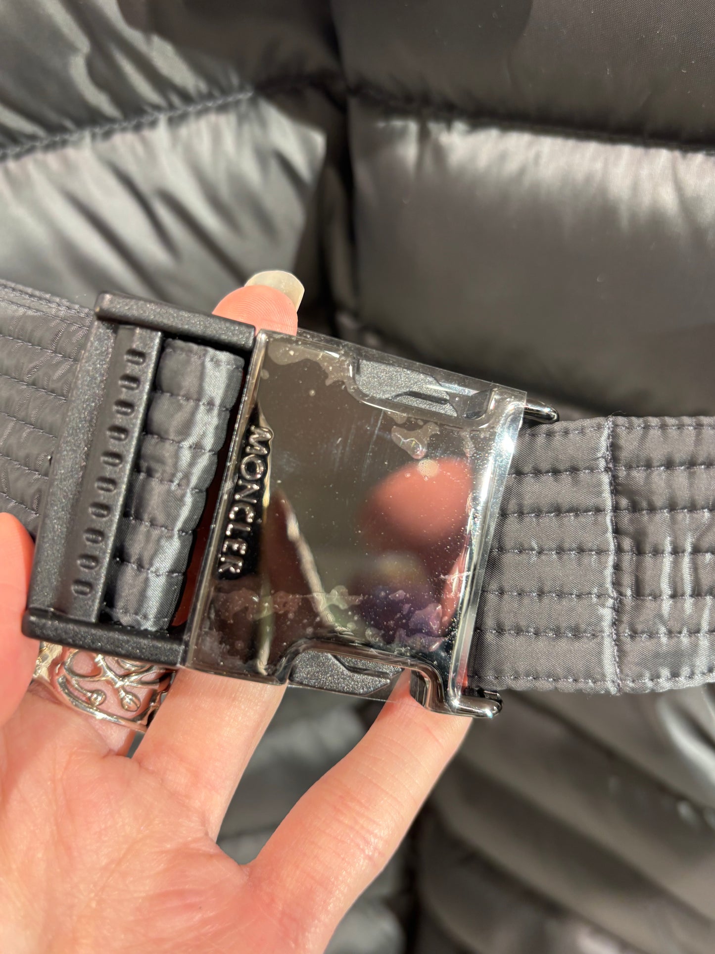 Moncler Jacket – Grey with Fur-Trimmed Hood - Size XS