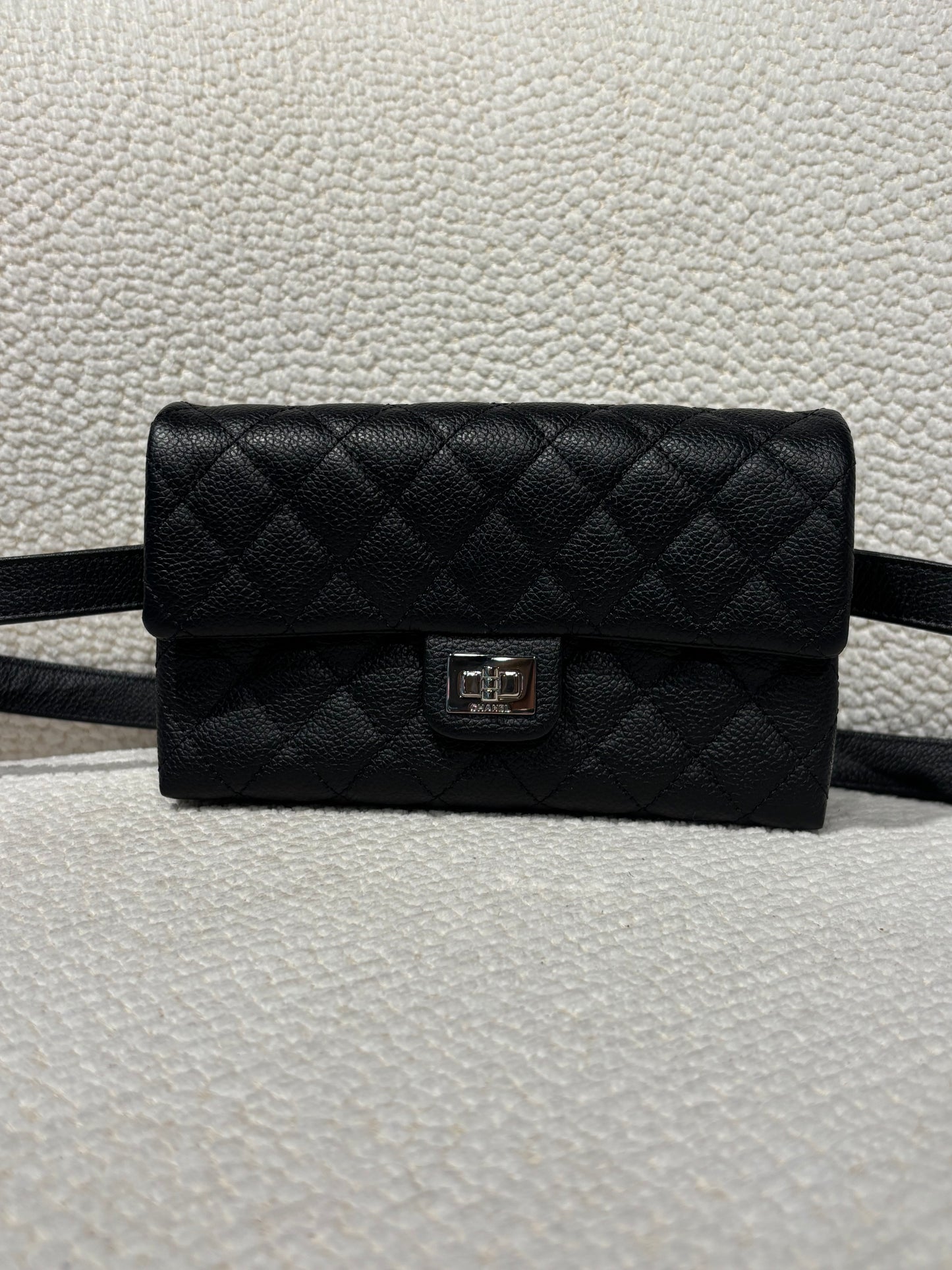 Chanel Uniform Belt Bag – Black Caviar Leather & Silver Hardware