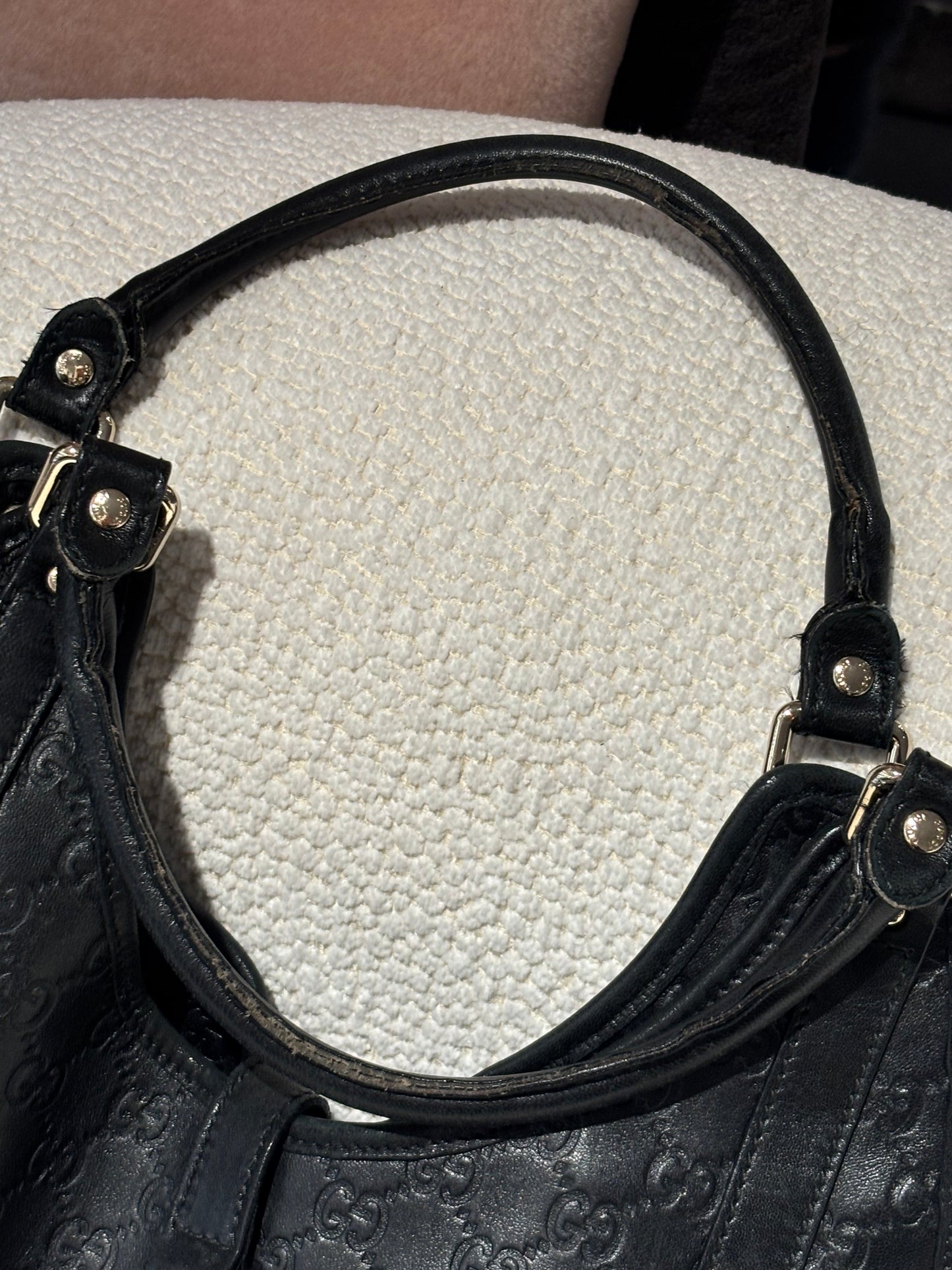 Gucci Guccissima Bag - Black Monogram Leather & Gold Hardware
