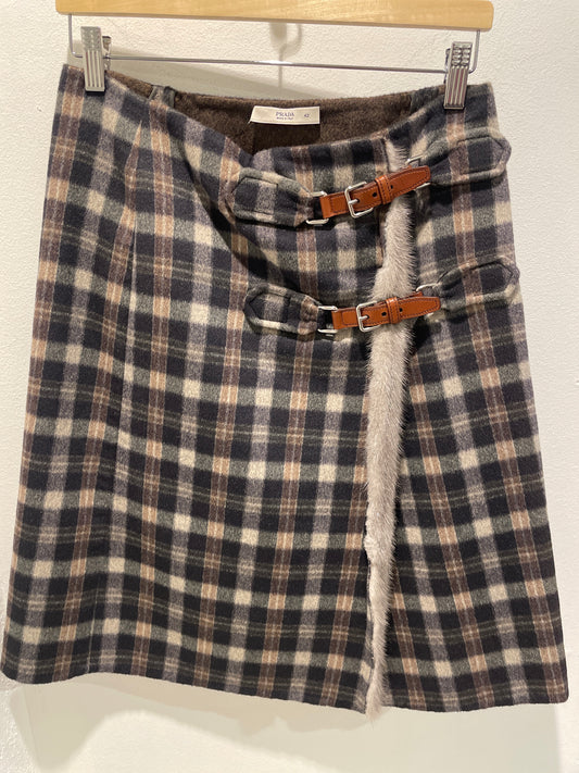 Prada wrap Skirt – Alpaca, merino wool, angora, mink - EU 38