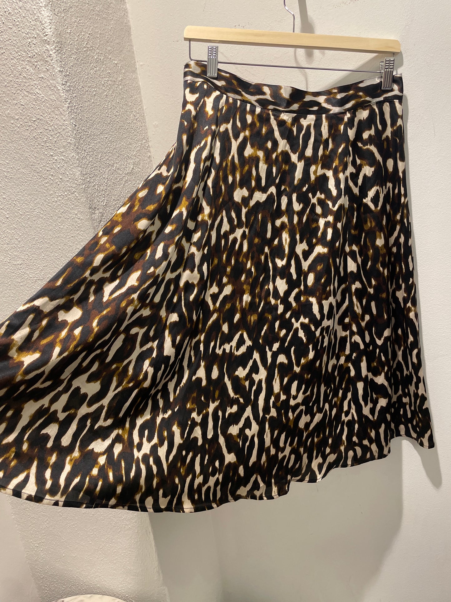 DAY — Satin Midi Skirt in Organic Animal Print - Size EU 36