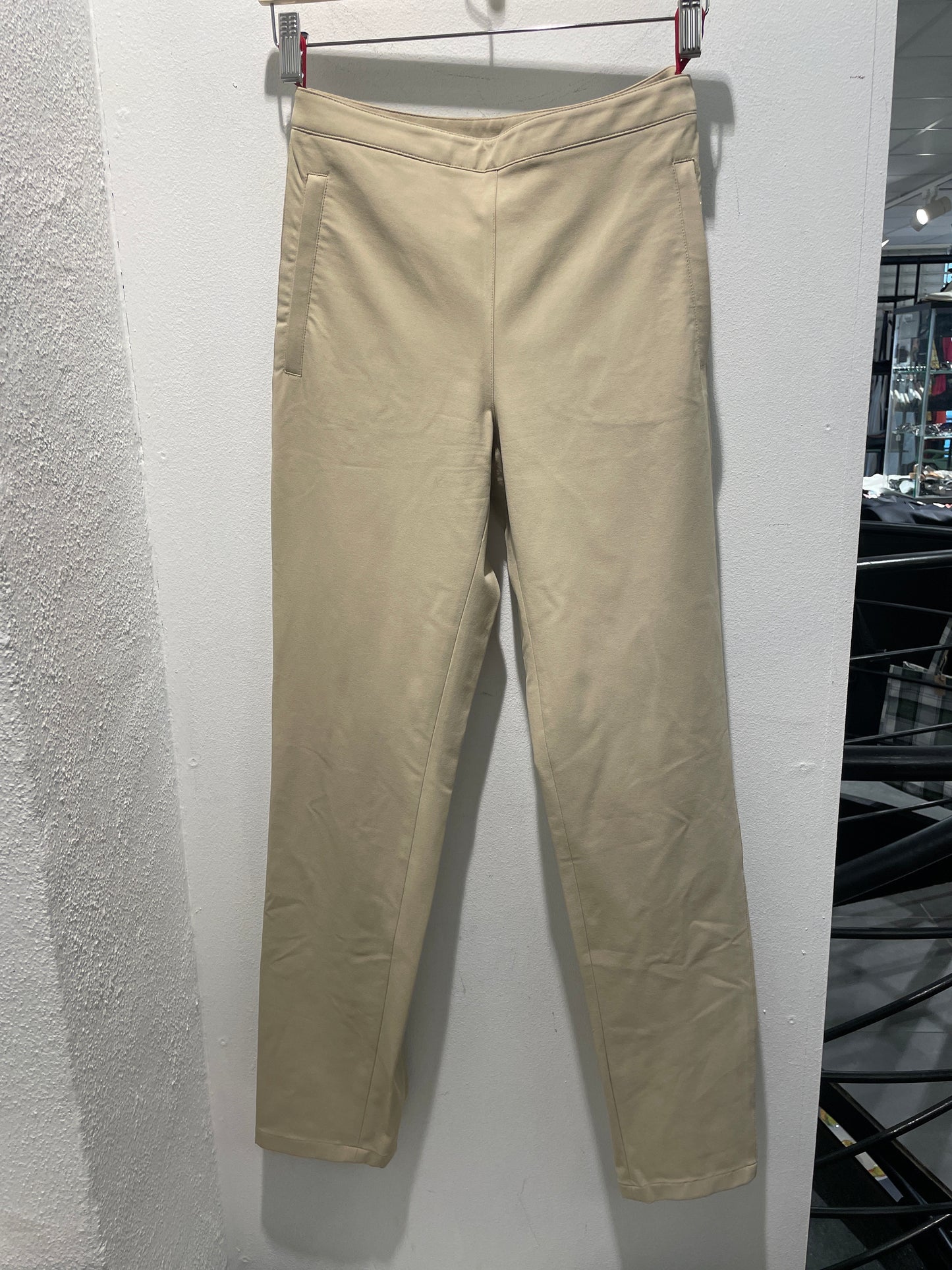 Prada Linea Rossa — Sand Technical Stretch Trousers with Adjustable Zip Hem - Size IT 38