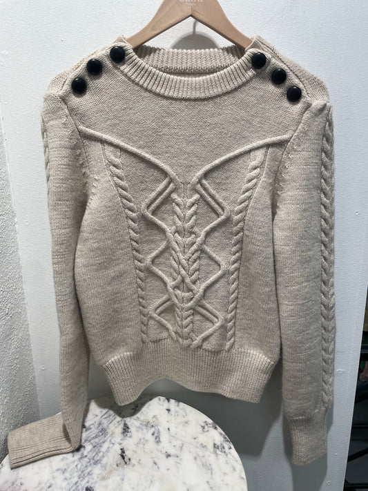 Isabel Marant Cable-Knit Wool Sweater - S/M