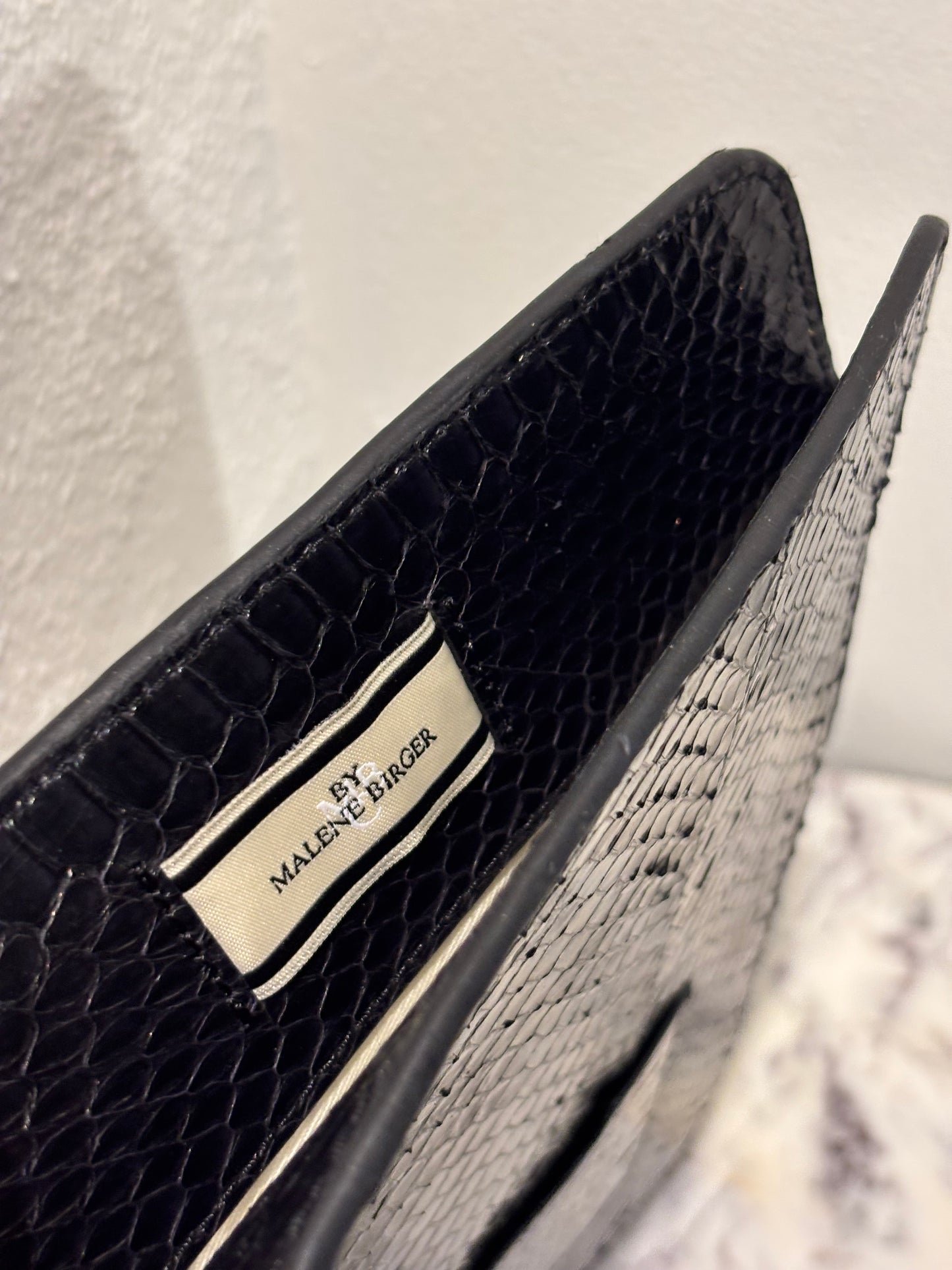 Malene Birger - Ipad cover - Faux black Python -  w. logo - Medinas Wardrobe
