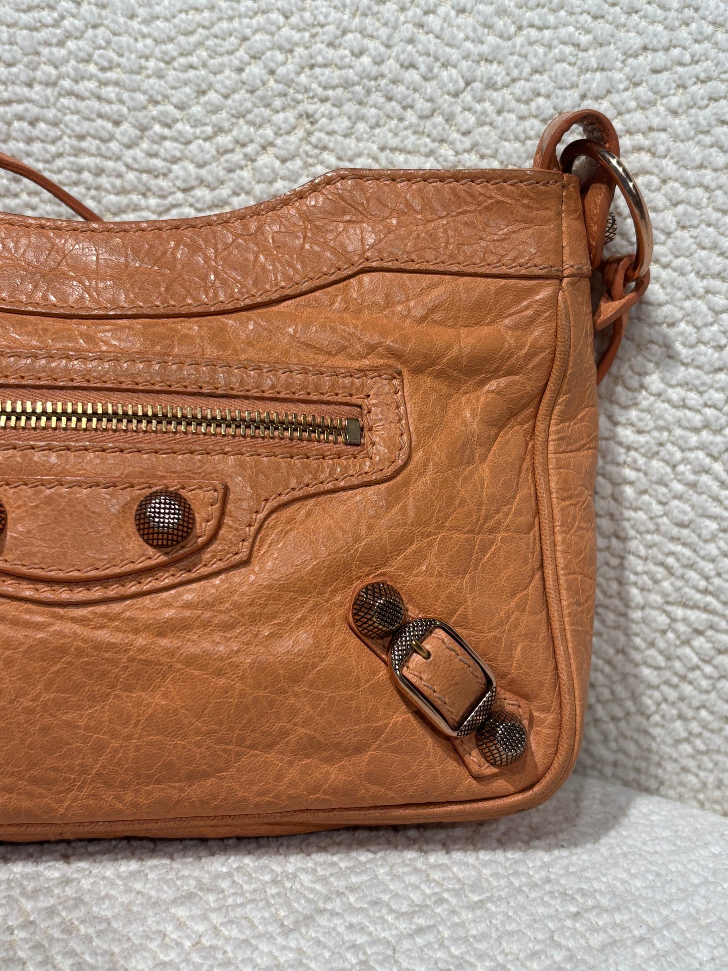 Balenciaga - Mini Crossbody City Bag - Peach/Orange Leather