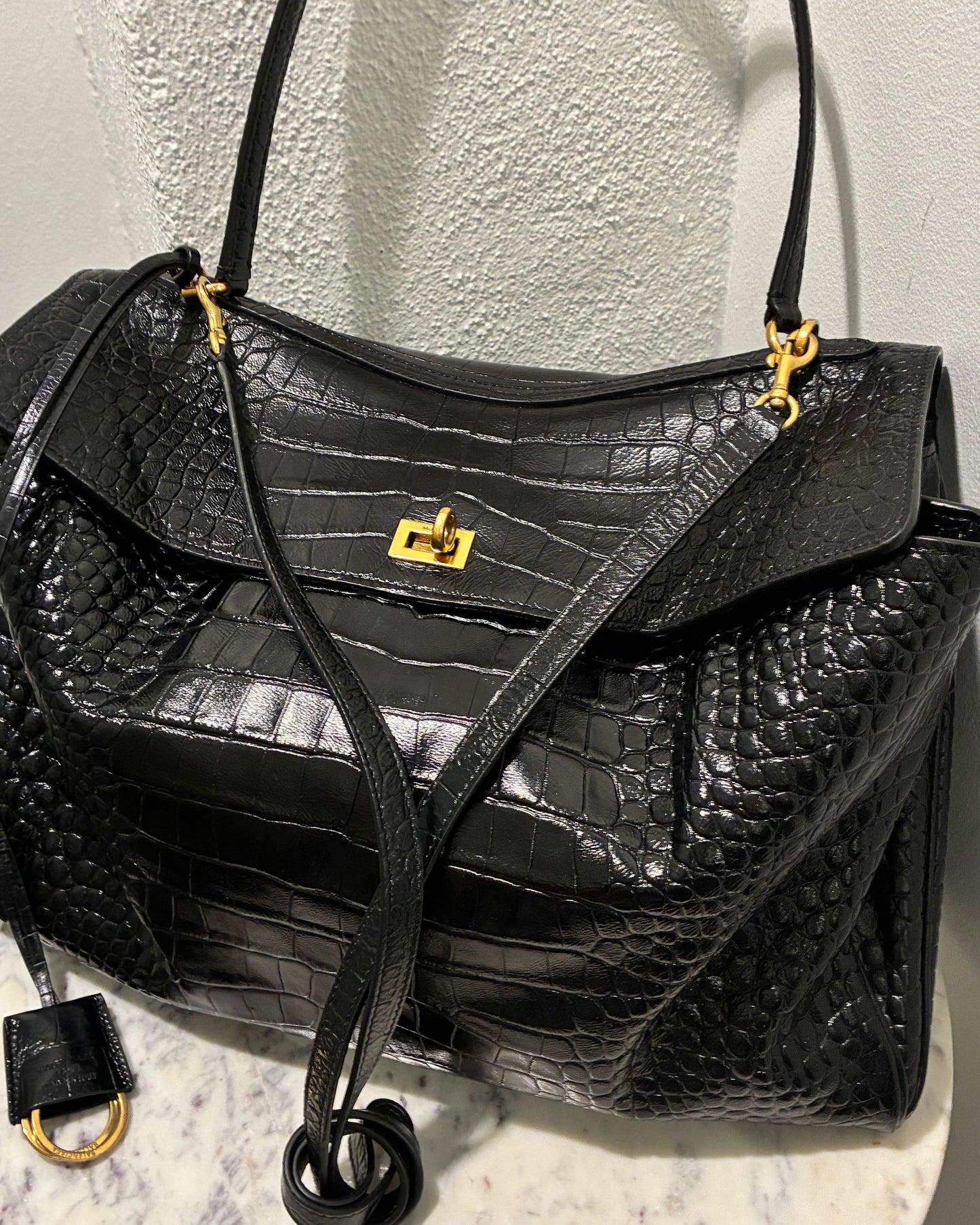 Balenciaga - Rodeo Croco Large Shoulderbag - Medinas Wardrobe