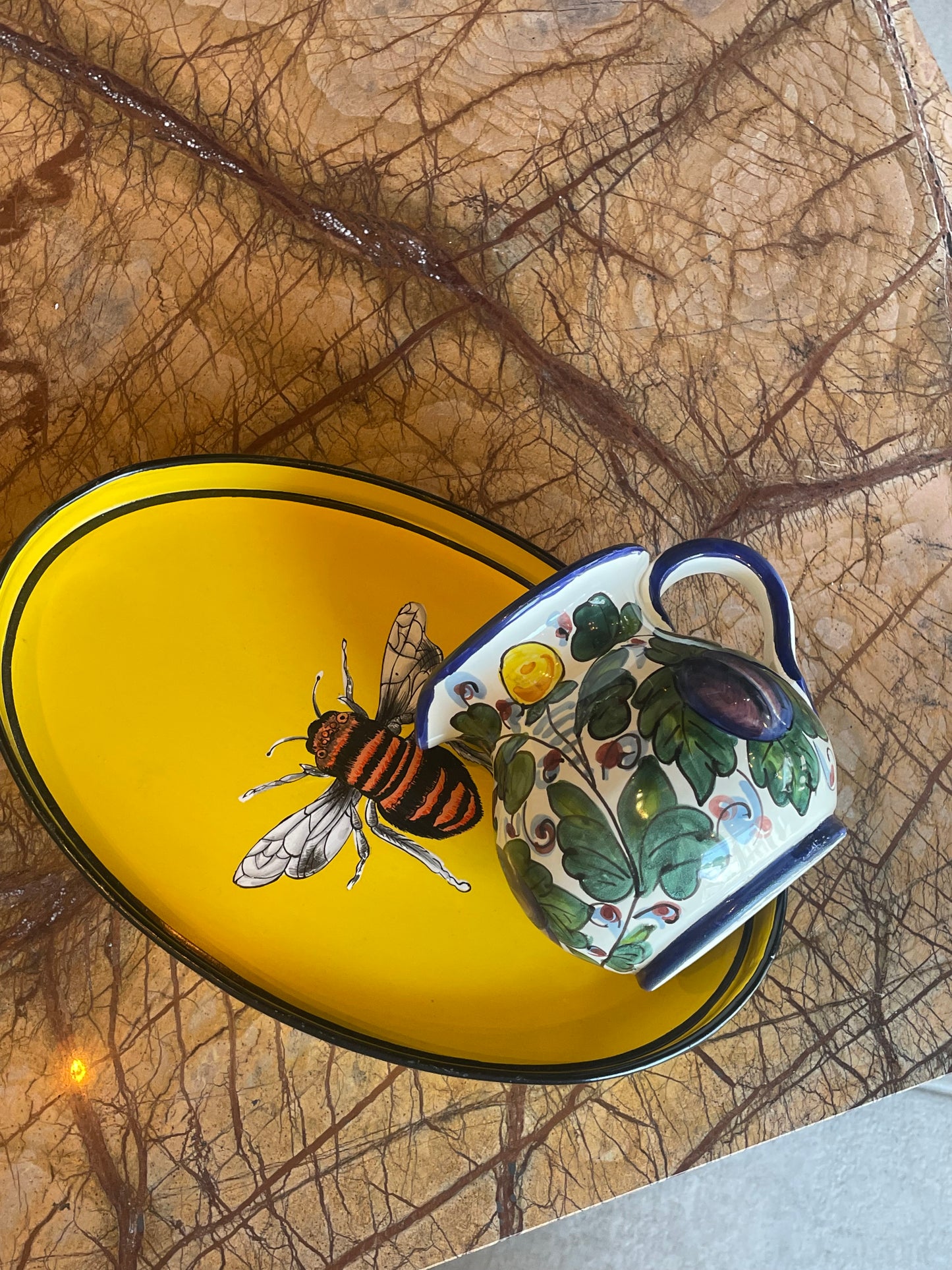 Lille Toscana kande - Blommer - Italiensk porcelæn