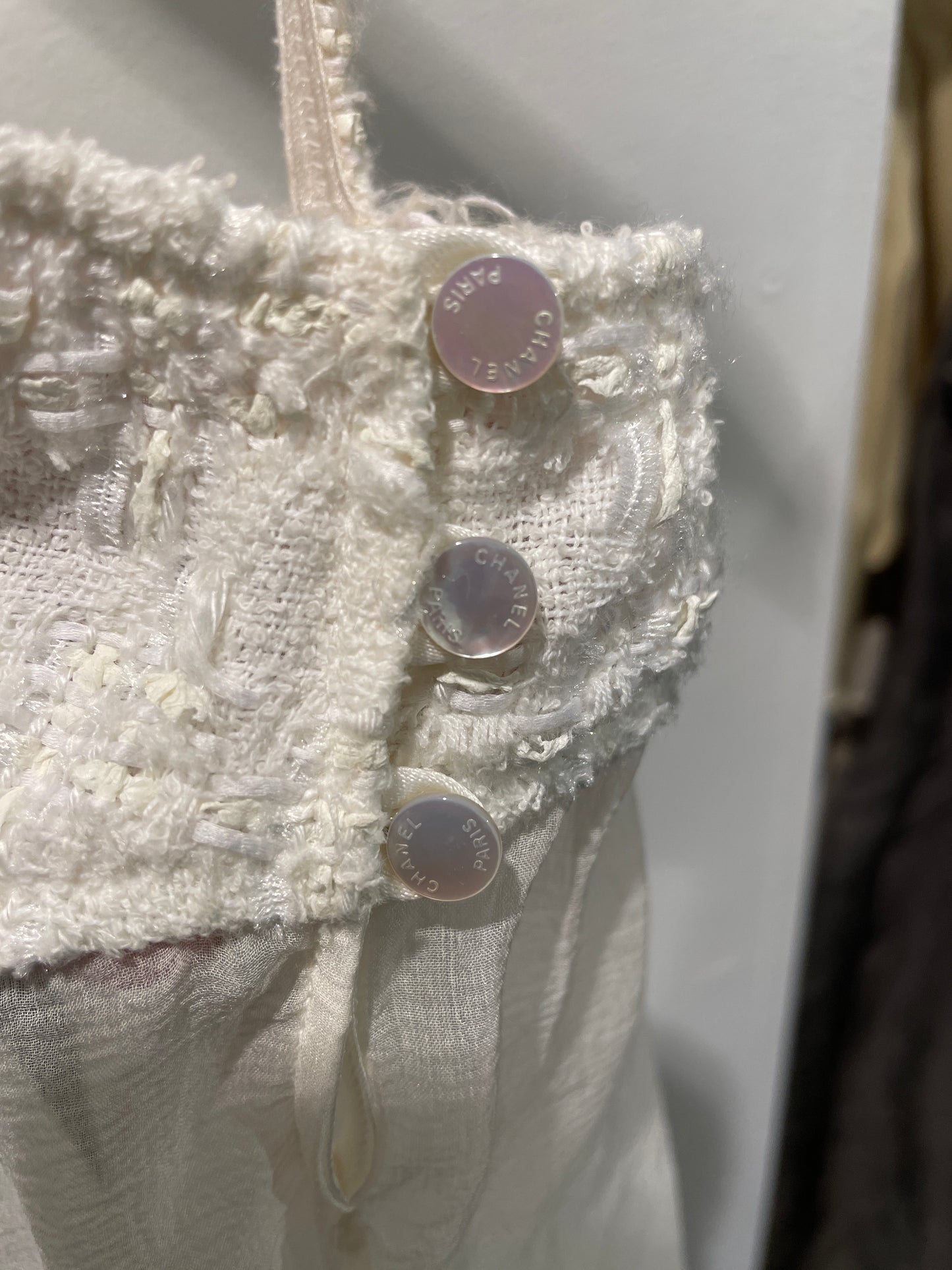 Chanel top – Classic Tweed in White - EU 36