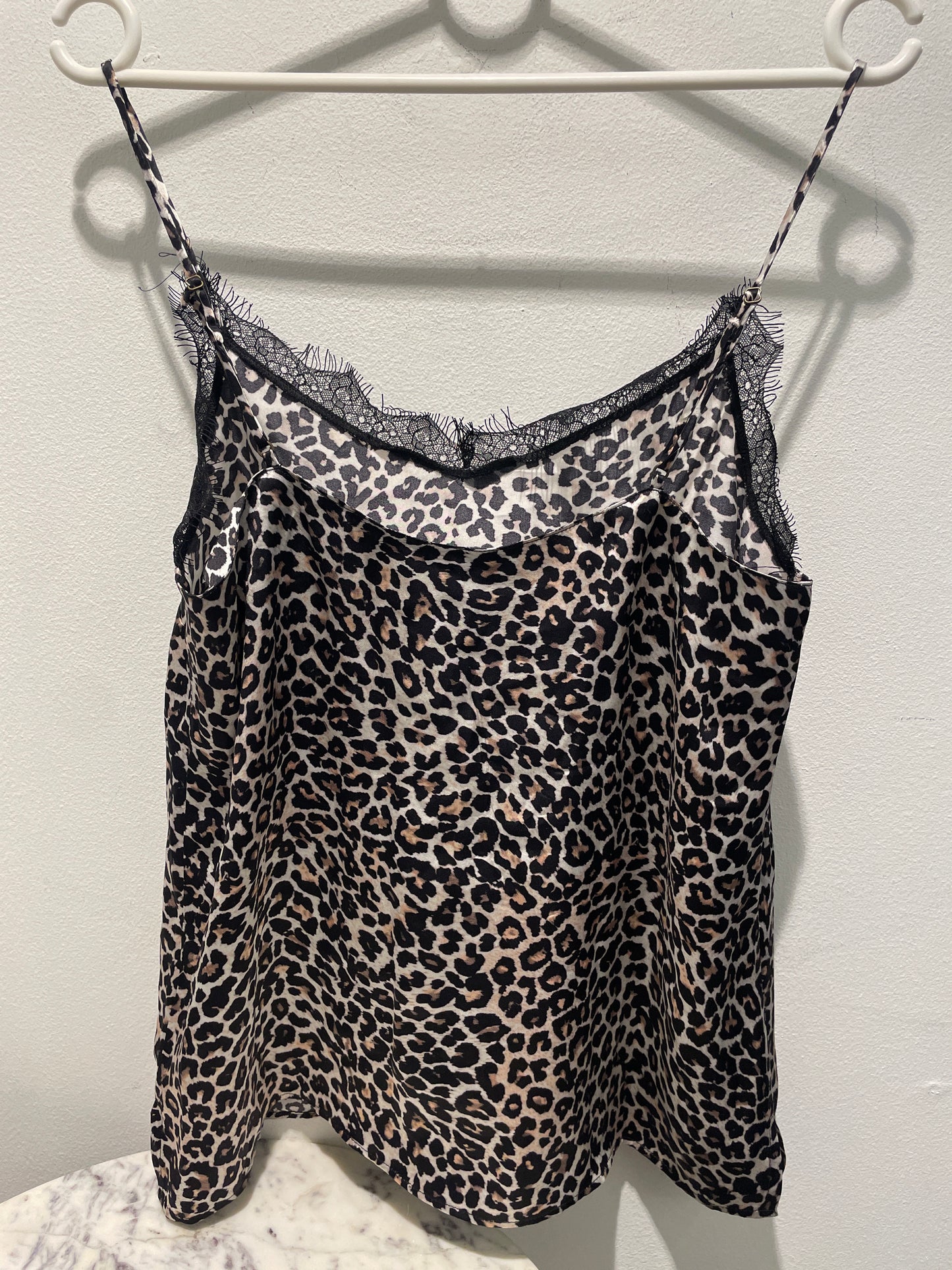 Anine Bing Bar Silk Cami – Leopard Print - S
