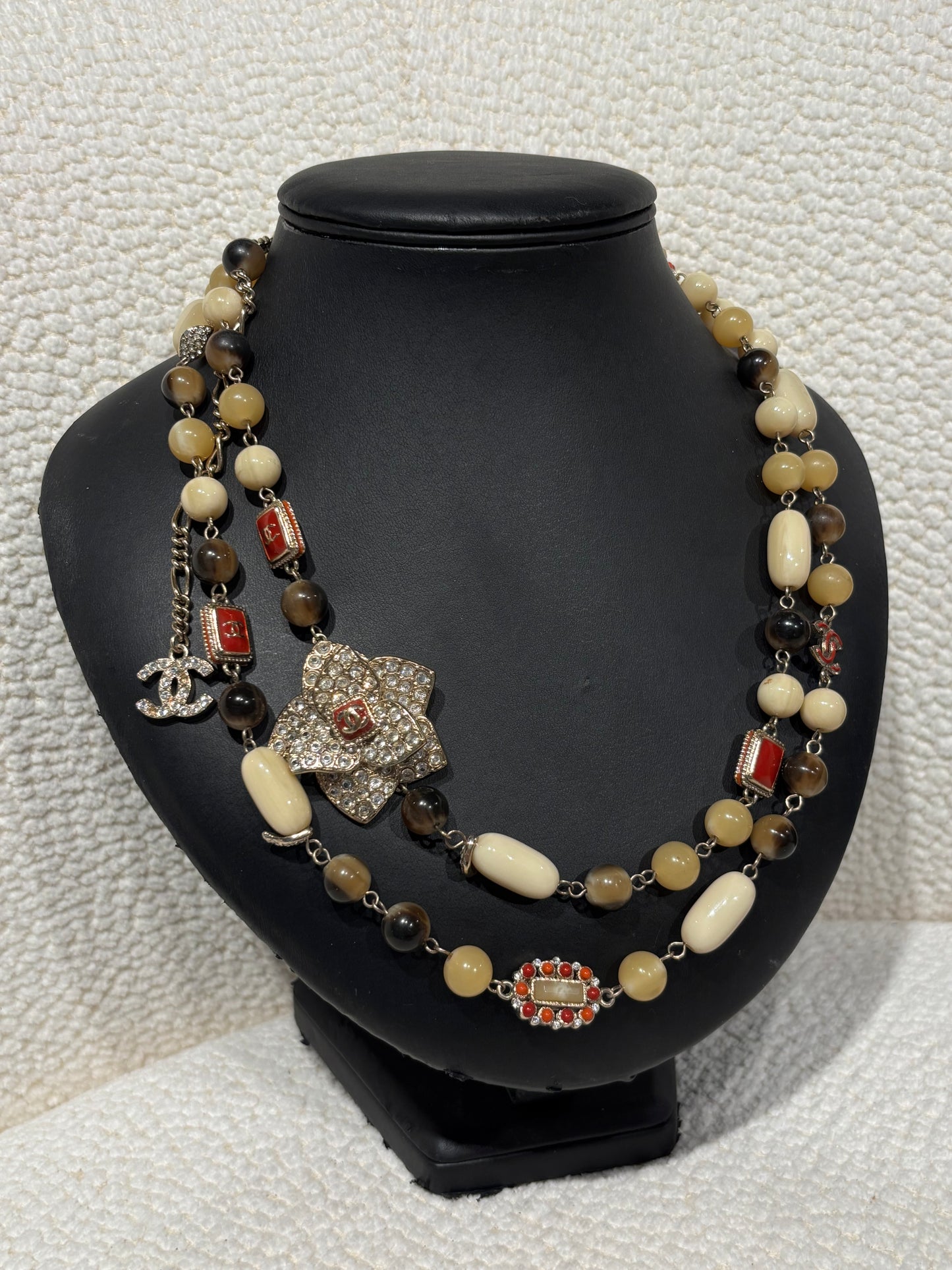 Chanel Camellia Necklace – Multicolour with Crystal Details