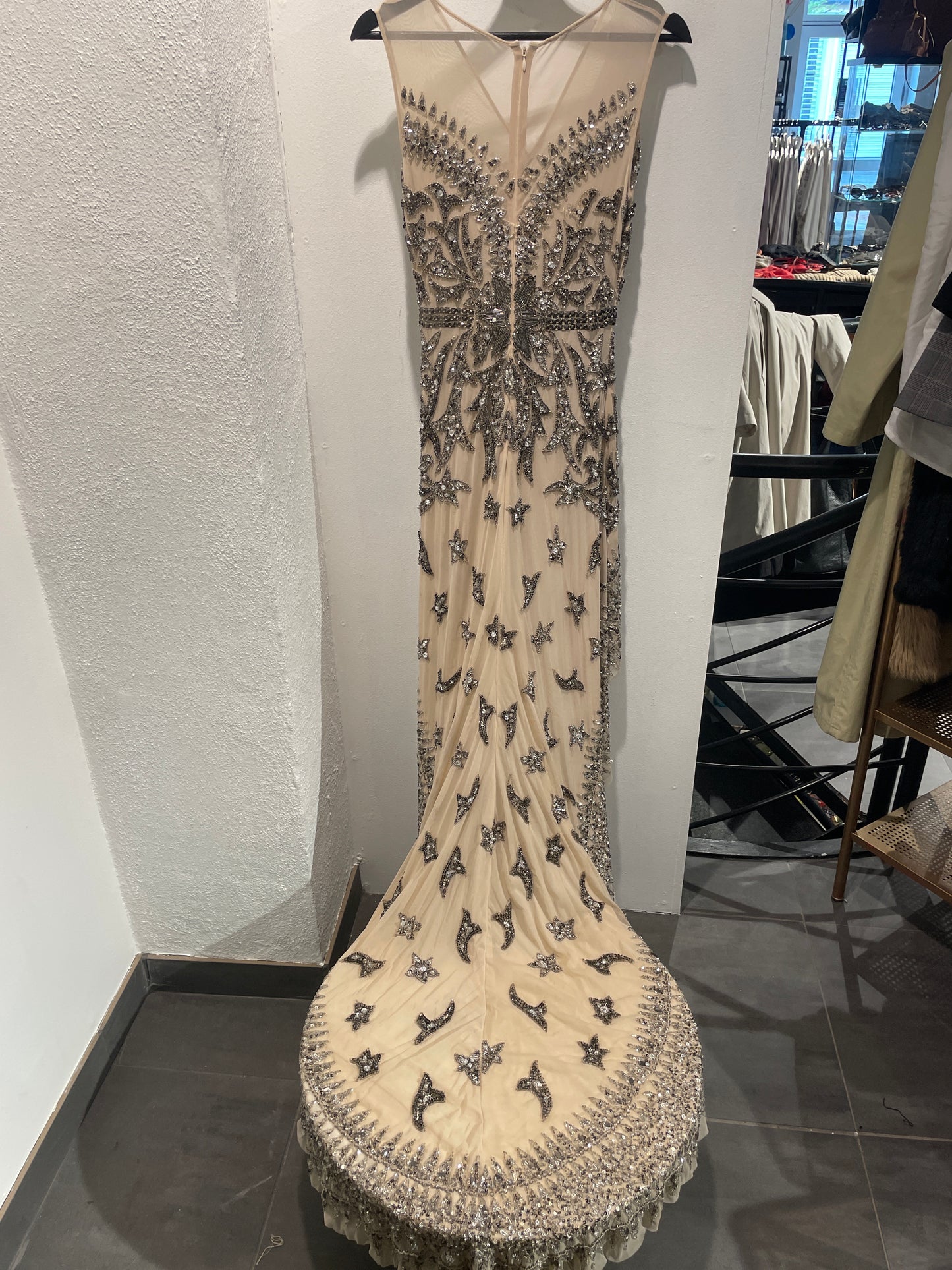 Diamond for Eden - dress - Nude w. paillets & beads - 1  - Medinas Wardrobe