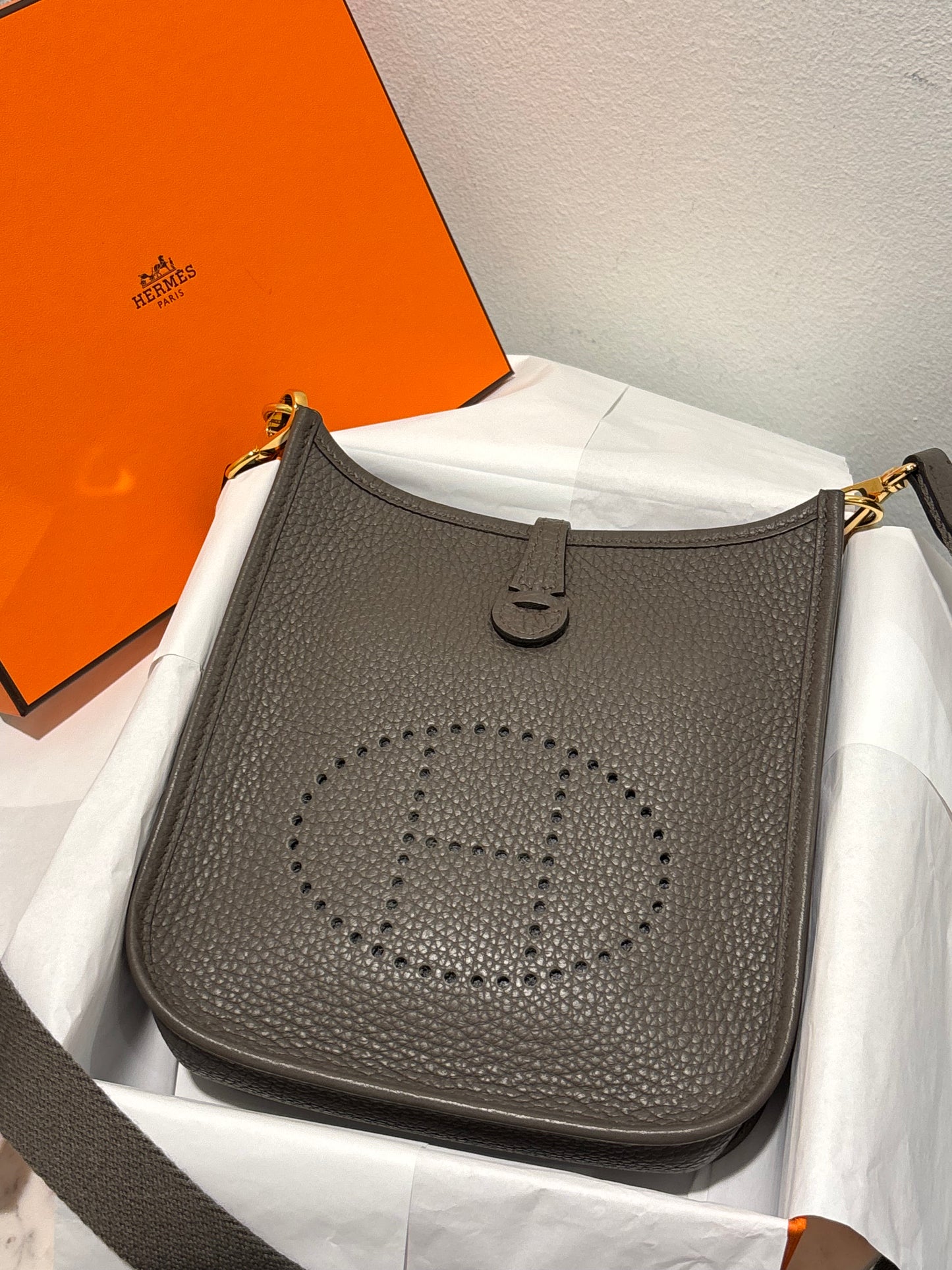Hermés Evelyn Mini 16 - Etoupe - Brand New Full Set