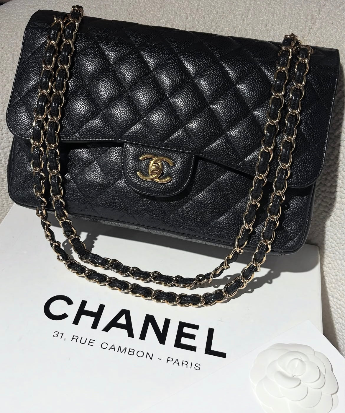 Chanel Classic Caviar Flap Bag Jumbo/large