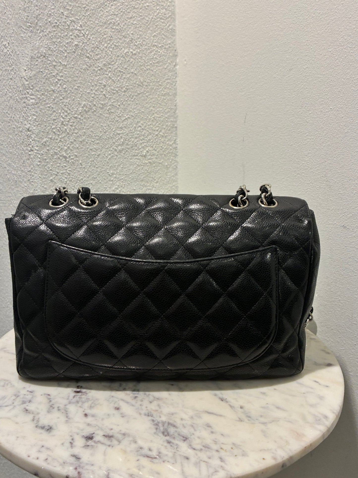 Chanel Jumbo Classic Single Flap – Black Caviar & Silver Hardware