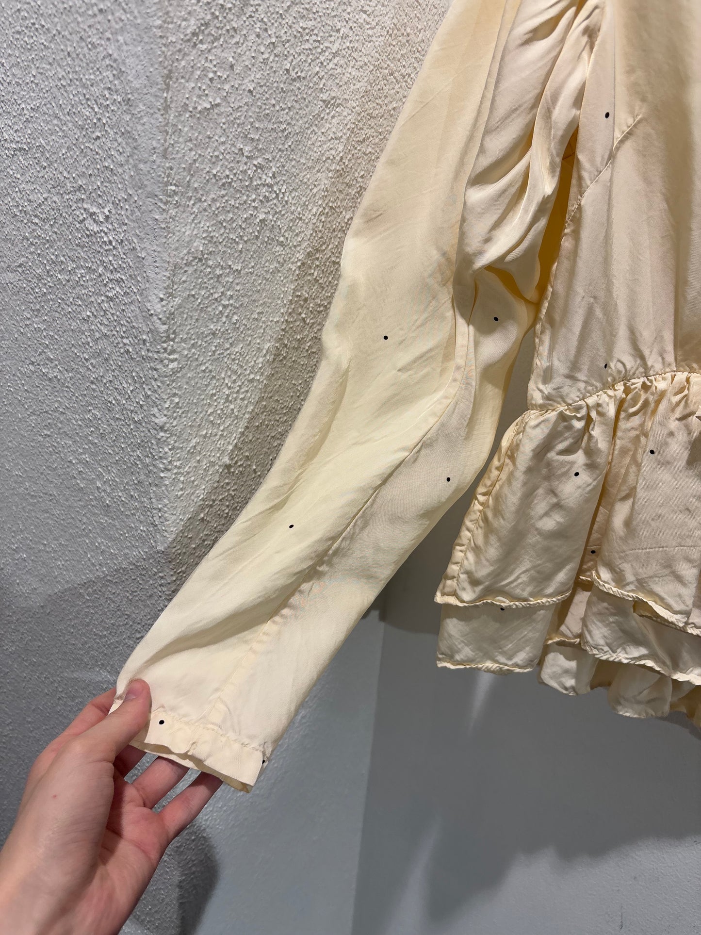 Designers Remix - Shirt - ecru / pastel yellow w. dots - EU36 - Medinas Wardrobe