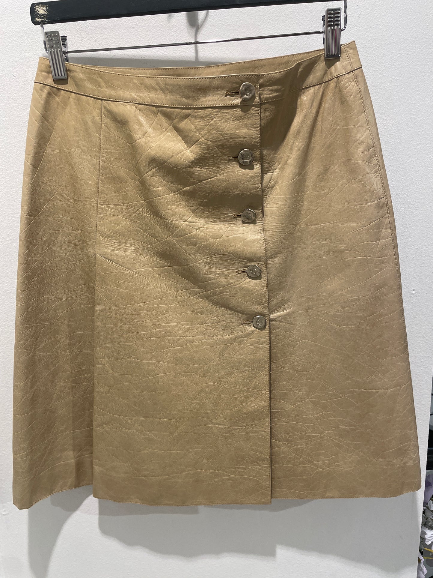 Chanel Skirt – Calfskin Leather in Beige - S