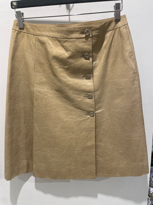 Chanel Skirt – Calfskin Leather in Beige - S