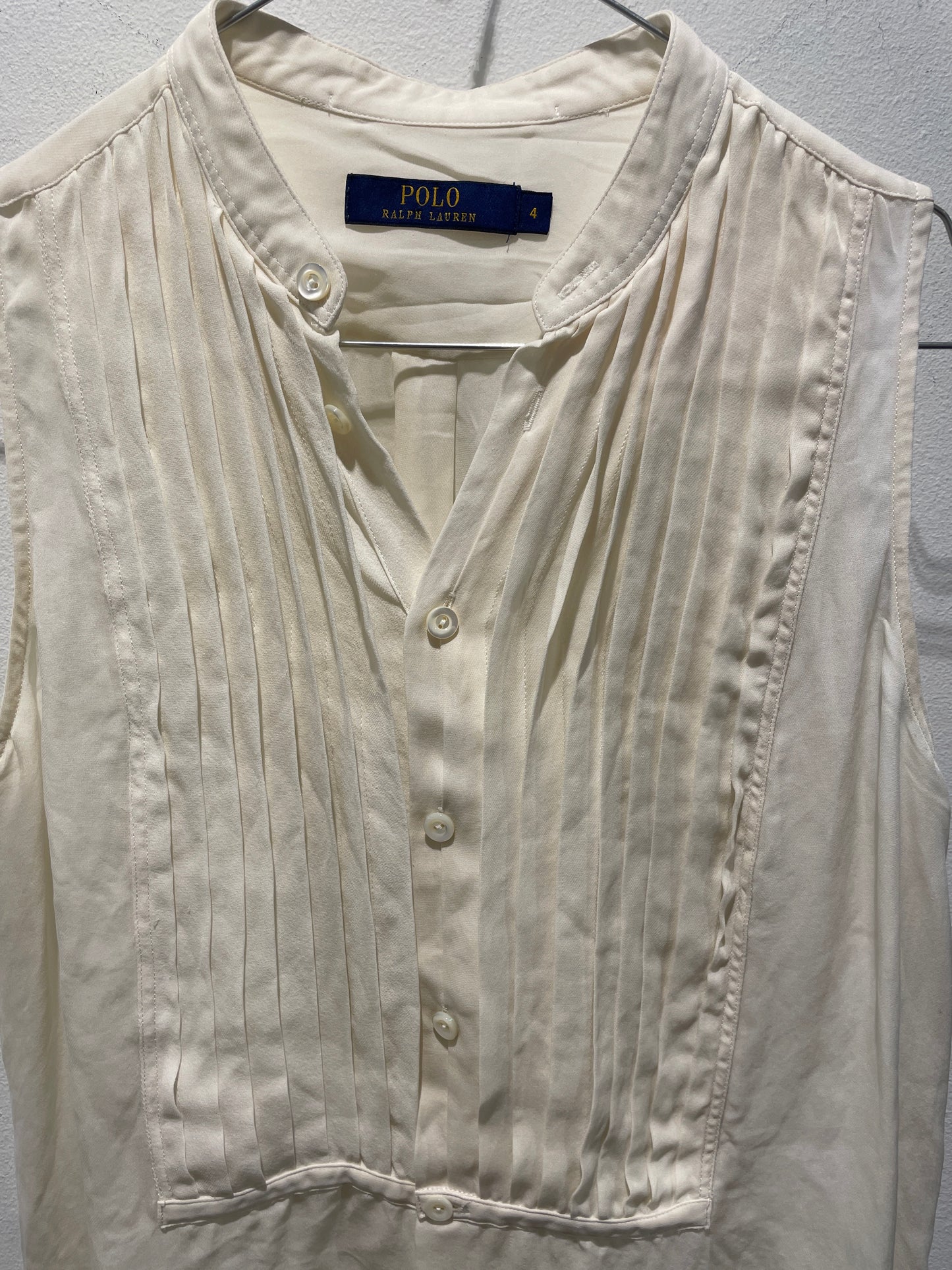 Polo - Ralph Lauren - shirt - ecru silk - M