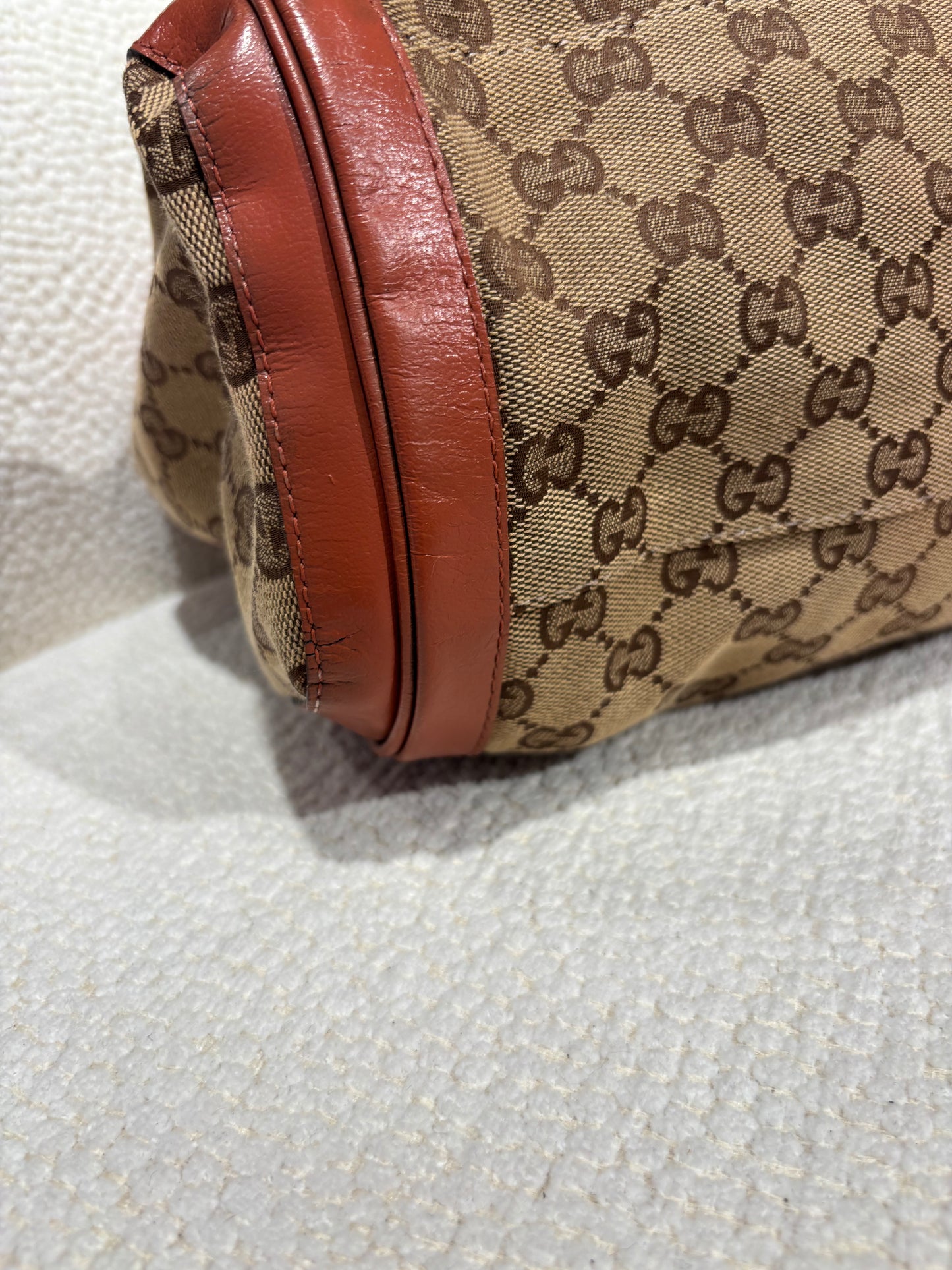 Gucci - Leather tote & Canvas - Orange/Cognac