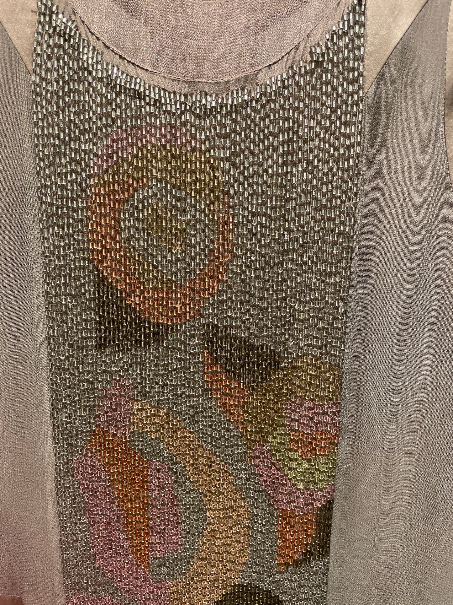 NOUGAT London - silk dress w beads -S/M