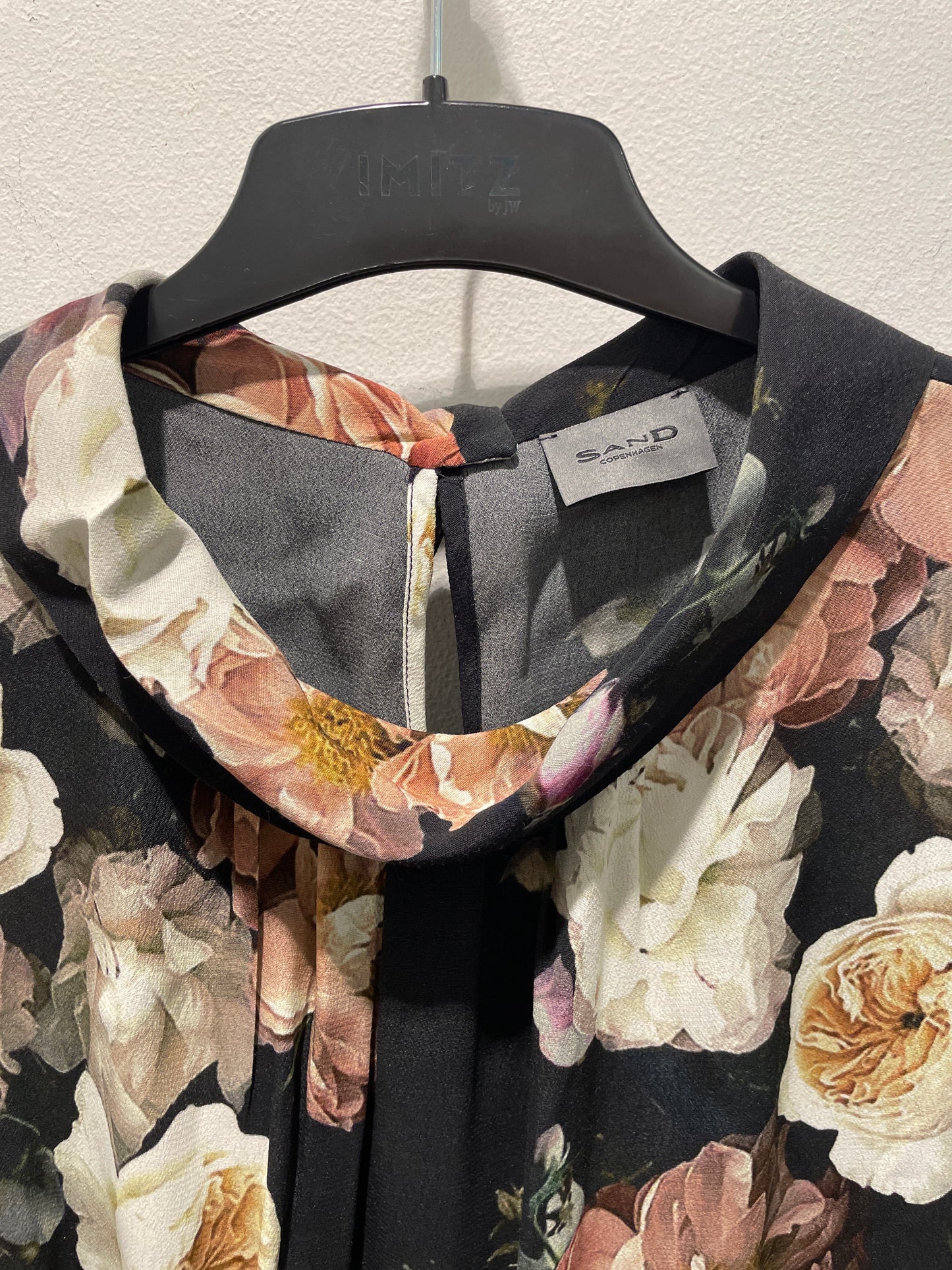 SAND Copenhagen Silk-Touch Viscose Floral Dress – Cowl Neck – XL