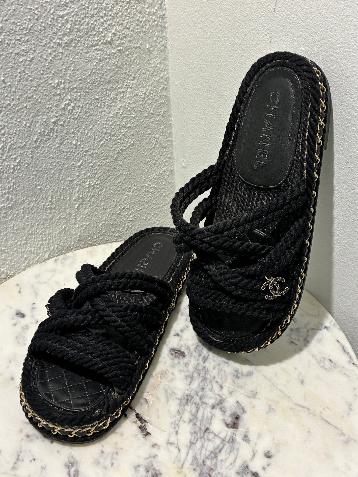 Chanel Sandals - CC logos & rope detailing - 38