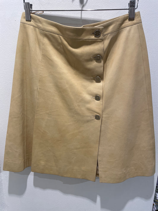 Chanel COCO Skirt – Lambskin Leather in beige - EU 38