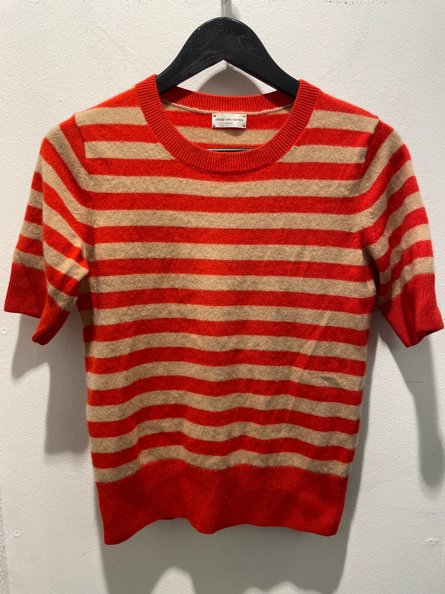 Dries Van Noten — Short-Sleeved Knit in Pure Cashmere - S