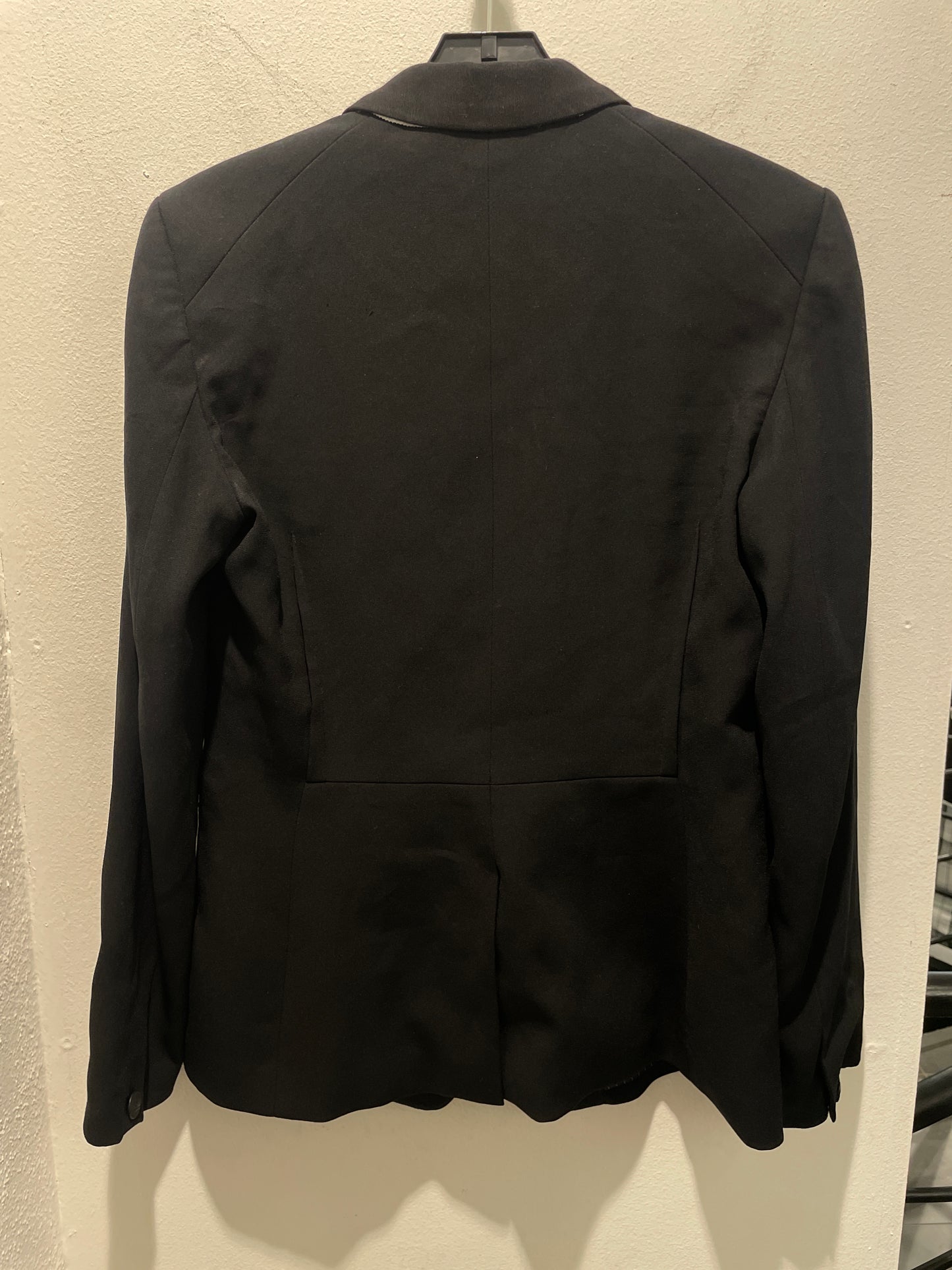 Rag & Bone — Tailored Black Blazer with Ribbed and Crest Button Details - S