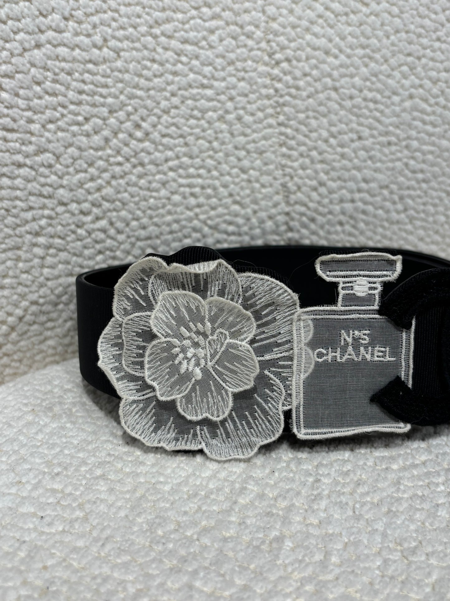 Chanel Belt – Black Canvas with Iconic Chanel Motifs