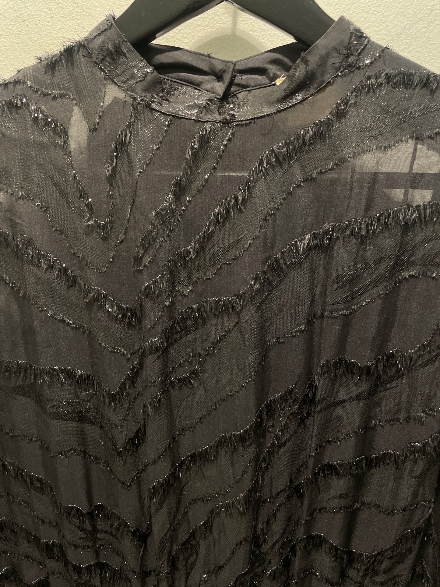 Julie Fagerholt Heartmade — Black Textured Midi Dress with Back Buttons - Size EU 36
