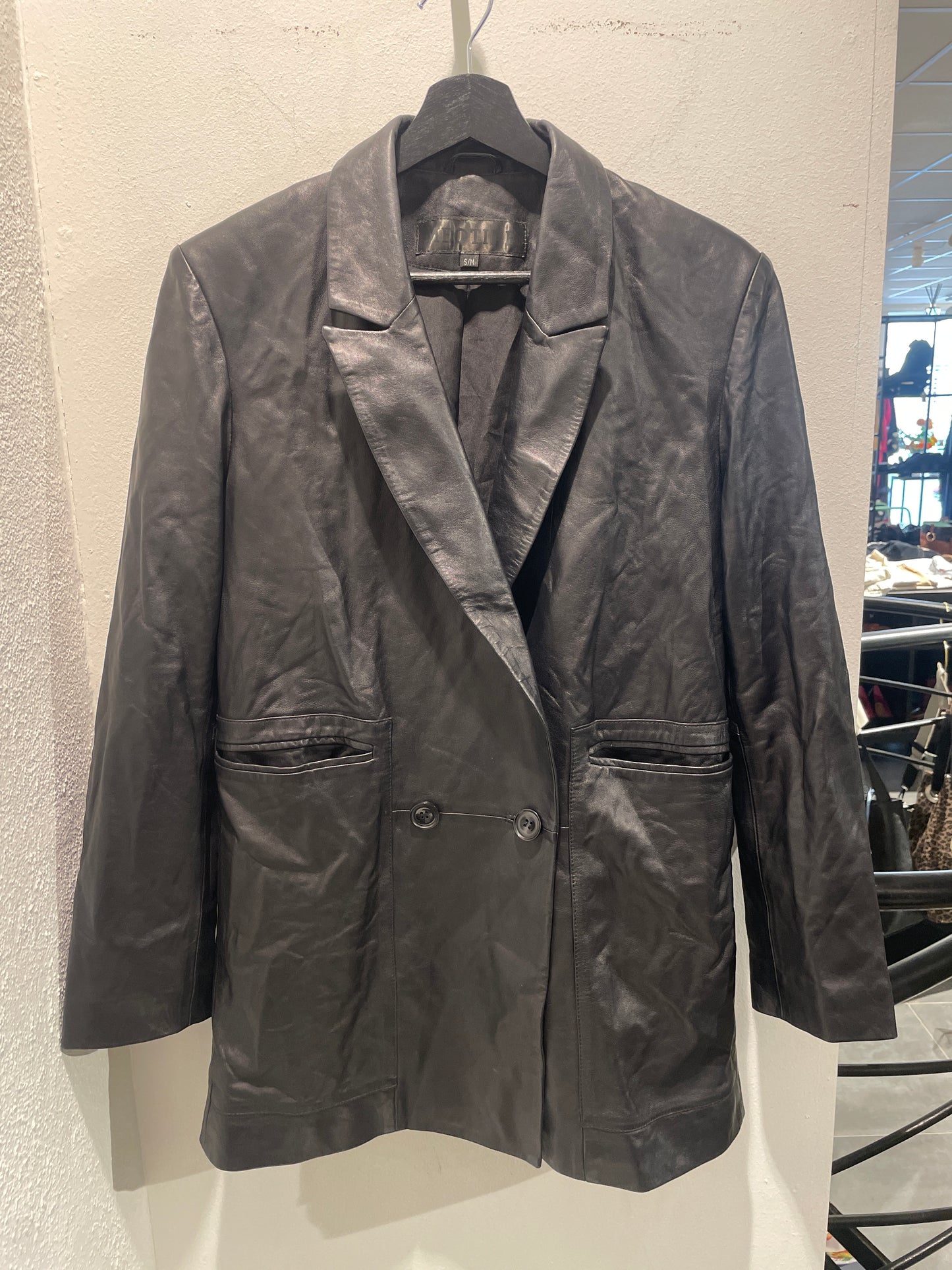 Meotine - Leather Blazer - Medinas Wardrobe - oversized  - S/M