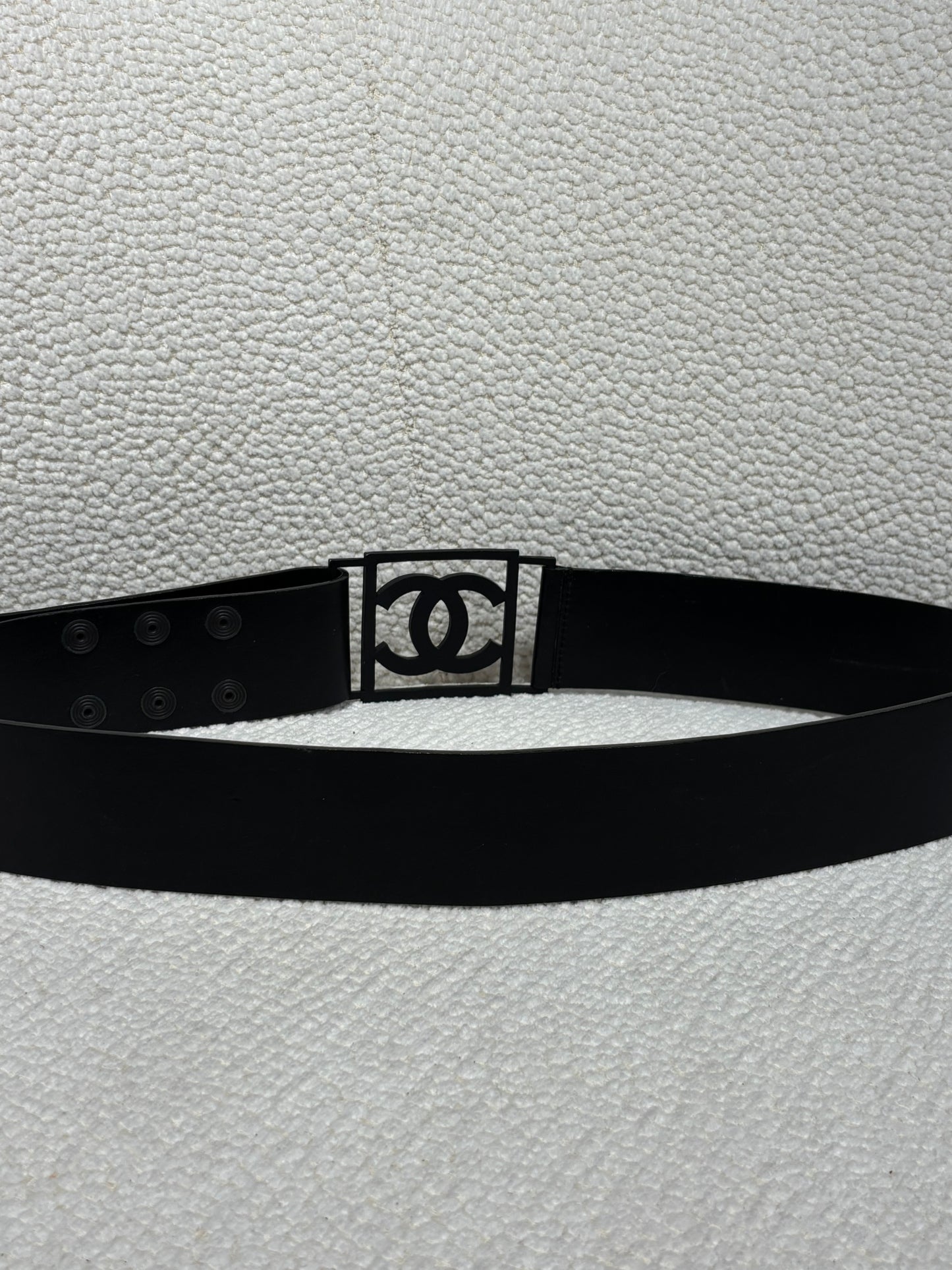 Chanel Belt – Wide Leather & Black Coated Sport Logo Metal Buckle
