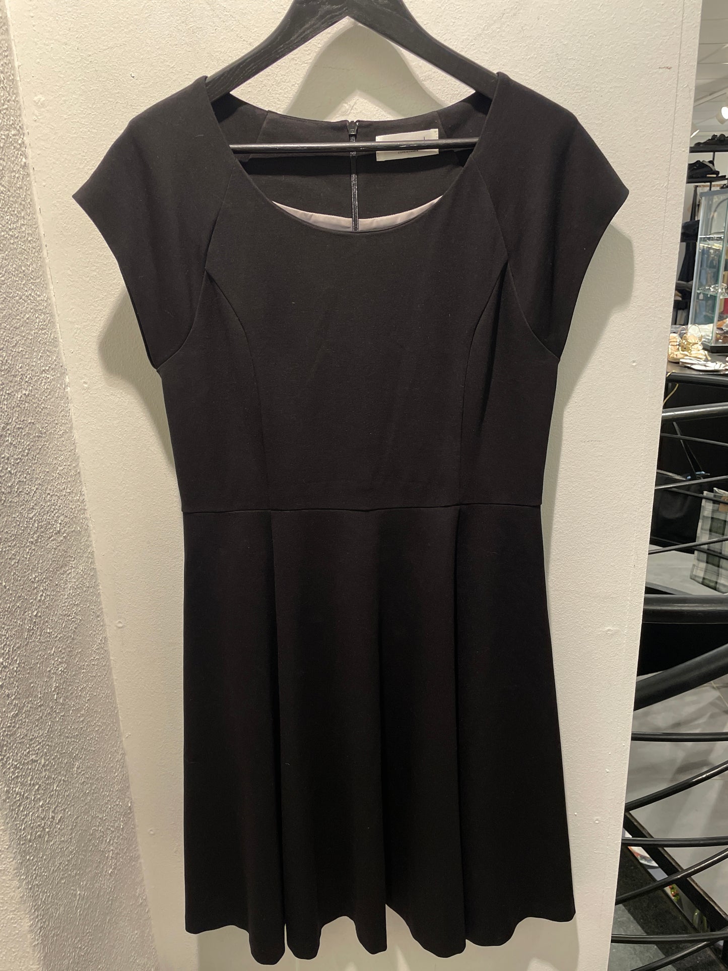 Rosemunde dress – Black heavy structured dress with lining - EU42