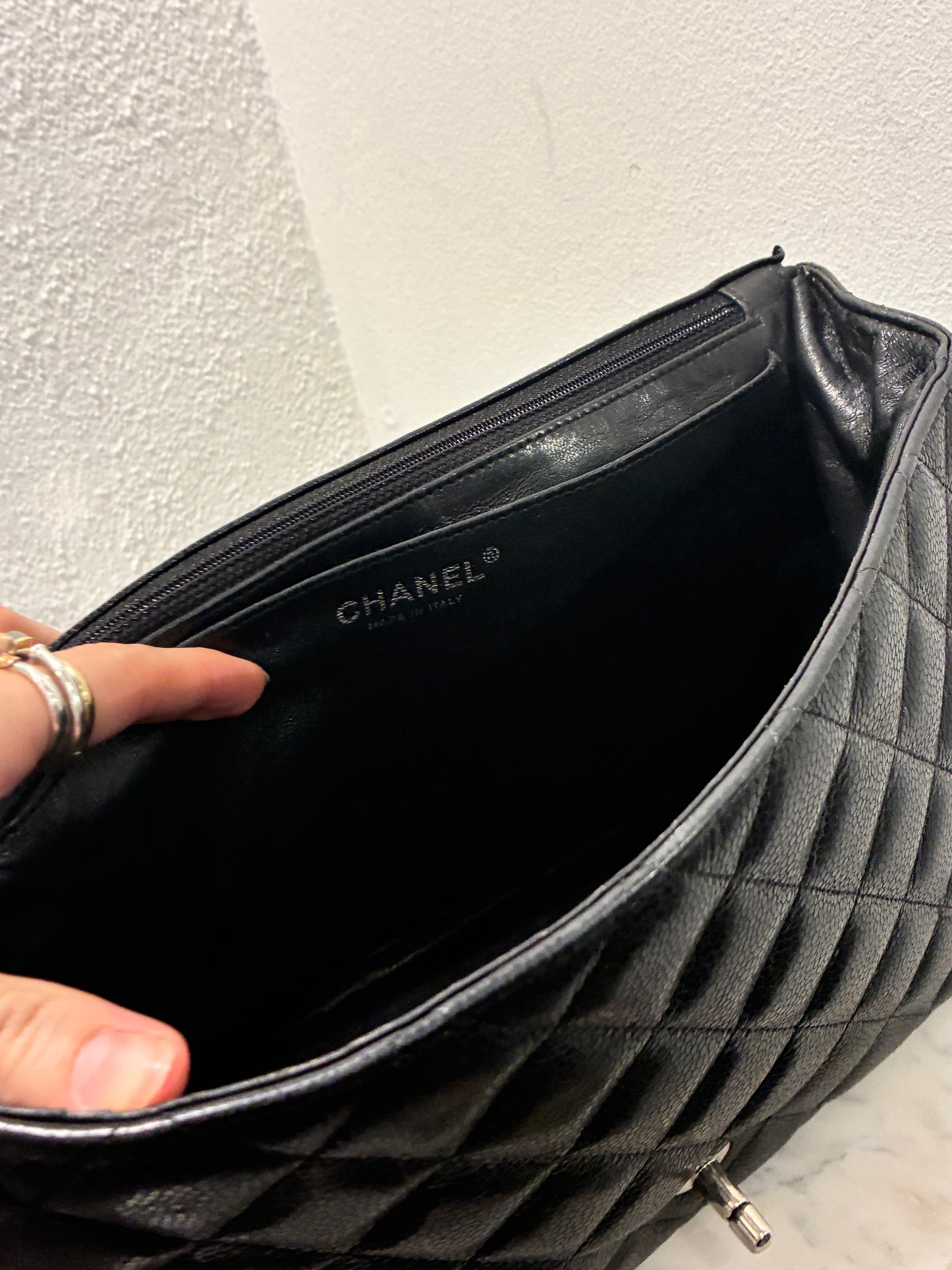 Chanel Jumbo Classic Single Flap – Black Caviar & Silver Hardware