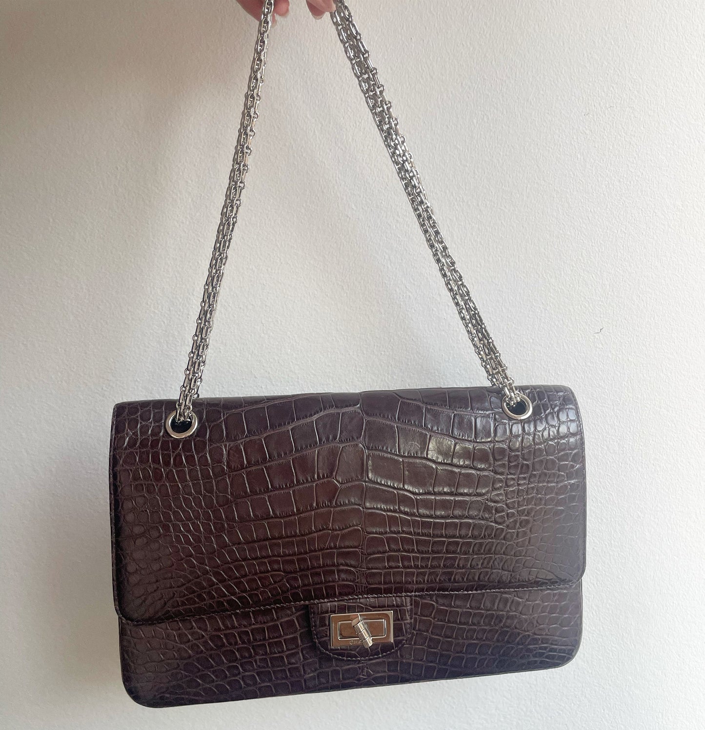 Chanel Alligator - Brun - Double Flap