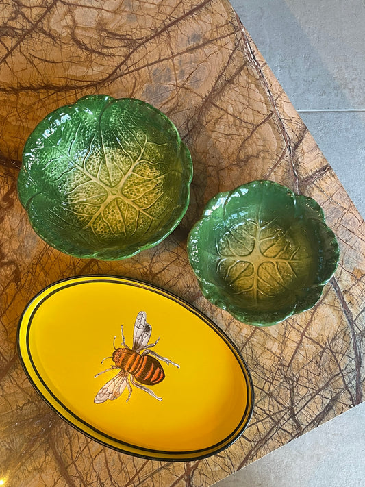 Lille skål af kålblade - Italiensk porcelæn