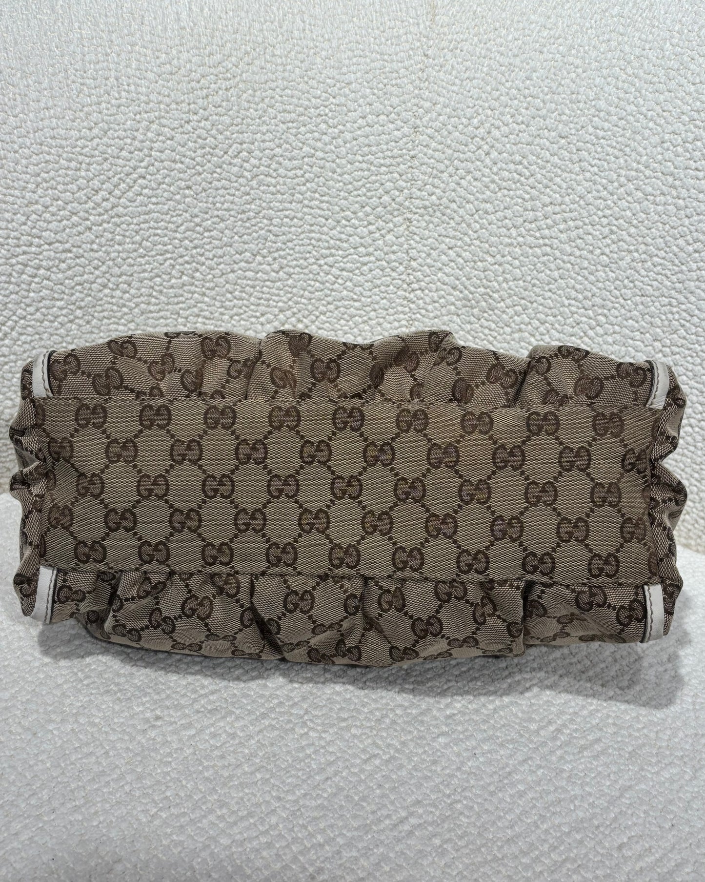 Gucci Abby Bag – Ecru Leather & Beige Monogram